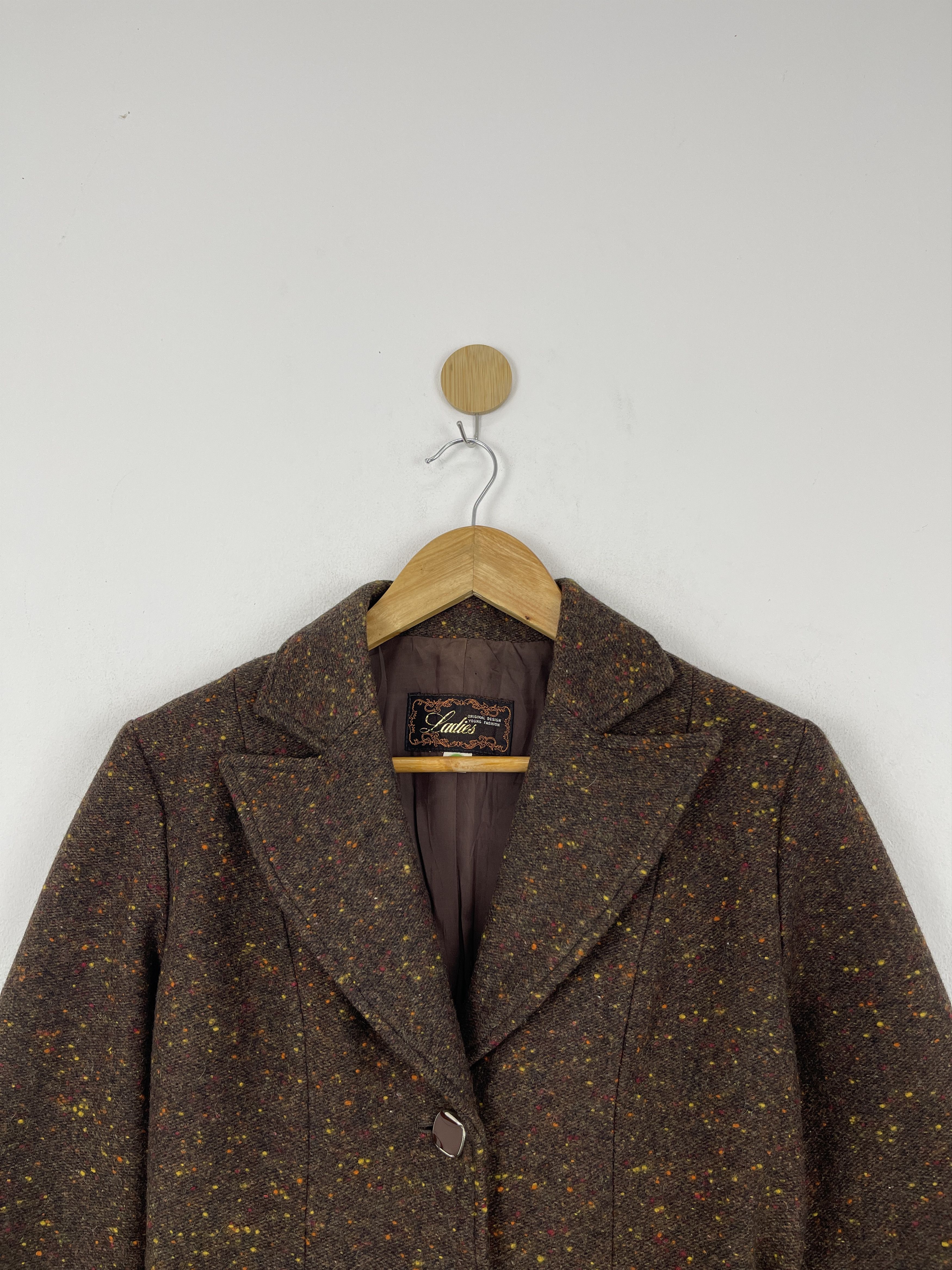 Japanese Brand Vintage Japanese Brand Brown Wool Tweed Belted Jacket JA0098 Size S / US 4 / IT 40 - 3 Thumbnail