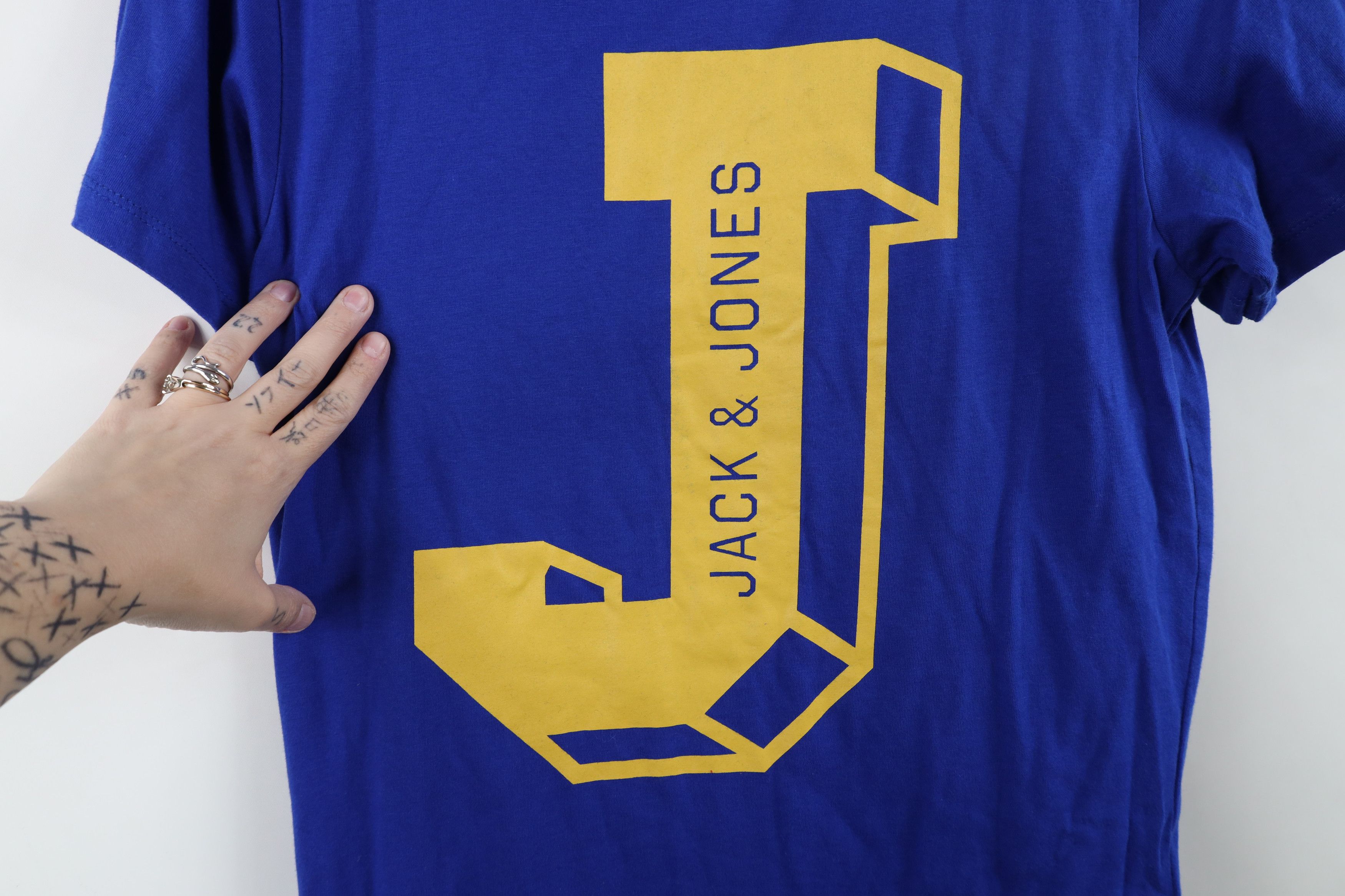 Jack & Jones New Jack & Jones Co Block Letter Short Sleeve T-Shirt Blue Size US S / EU 44-46 / 1 - 9 Thumbnail