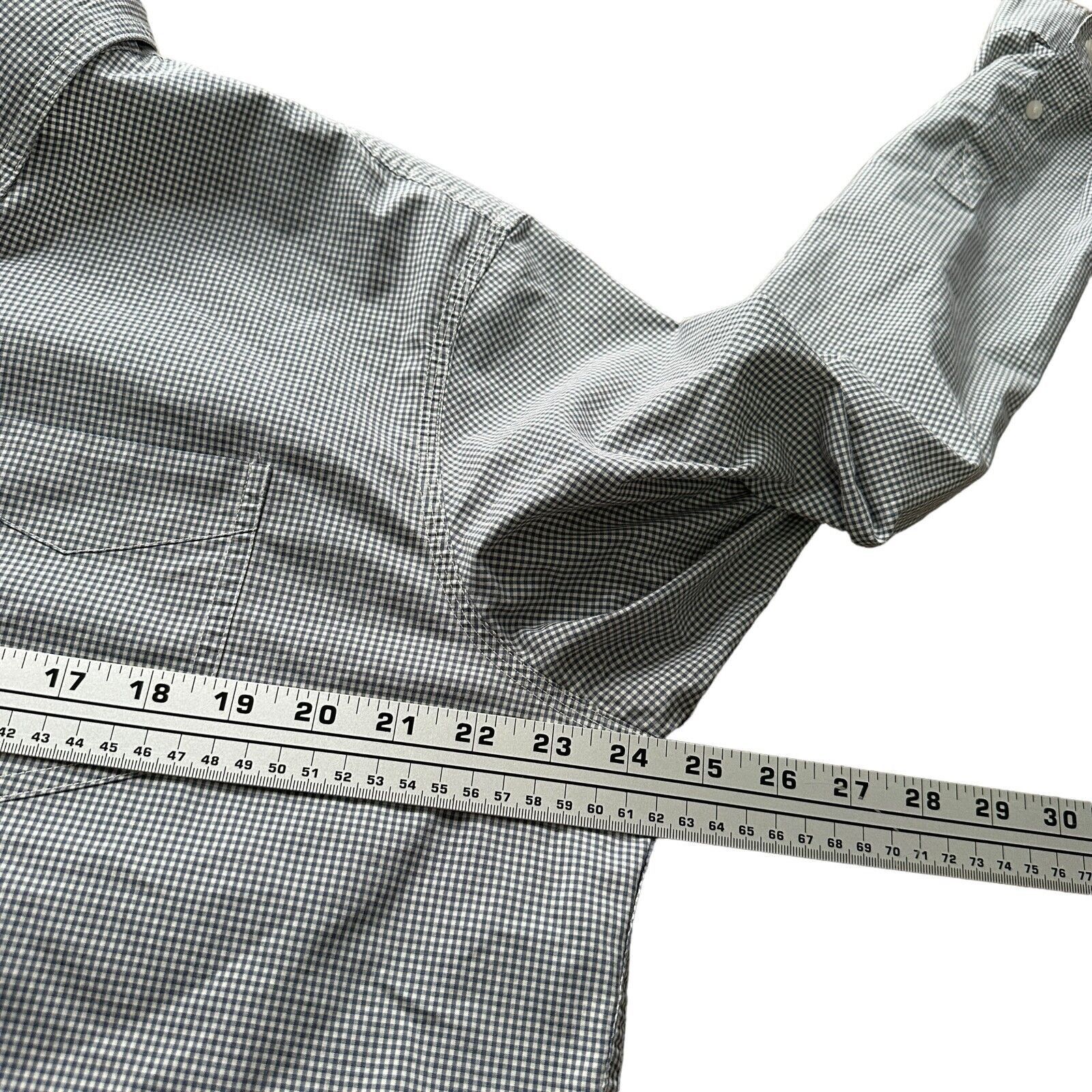 L.L. Bean LL Bean Shirt Men Large Gray Pale Blue Micro Gingham Cotton Size US L / EU 52-54 / 3 - 6 Thumbnail
