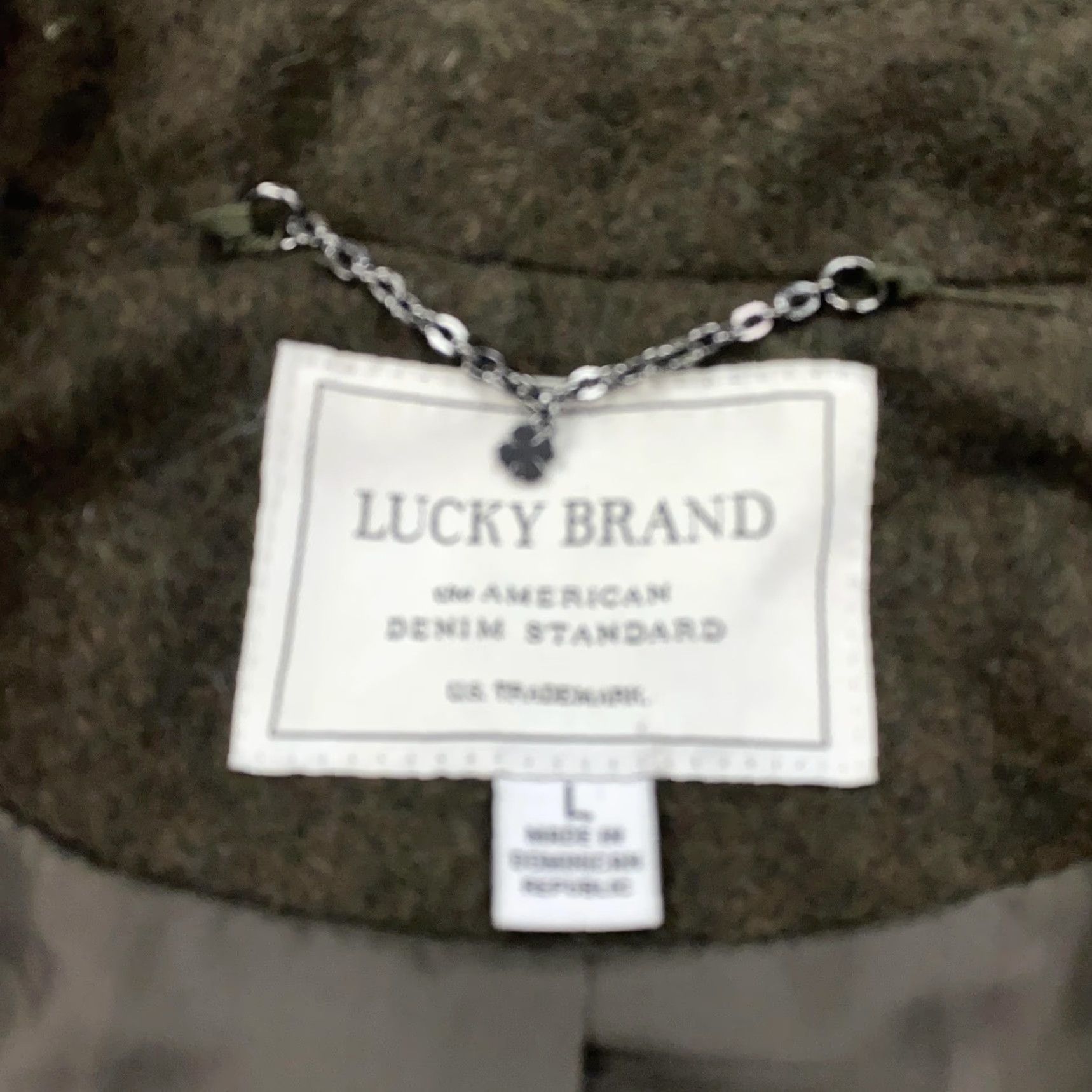 Lucky Brand Lucky Brand Coat Womens Large Brown Wool Blend Pea Coat Military Style Button Zip Lined Pockets Collared Mid-Length Fall Winter Vintage: No Size L / US 10 / IT 46 - 5 Thumbnail