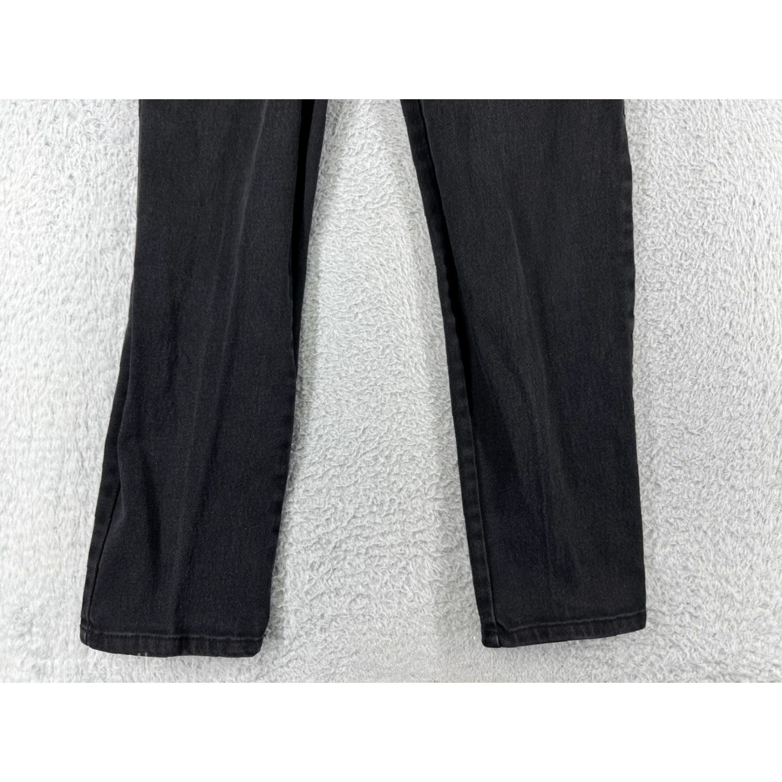Lee Womens St. Johns Bay Pants 8P Black Denim Jeans High Rise Straight Leg Cotton Size 30" / US 8 / IT 44 - 4 Thumbnail
