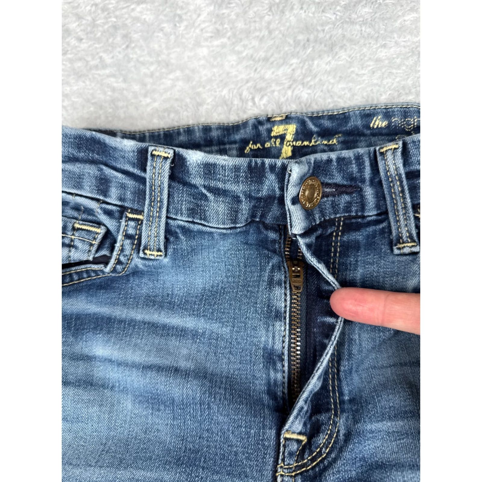 7 For All Mankind 7 For All Mankind Jeans Women 27 Blue Denim High Waist Ankle Skinny Regular 27in Inseam Cotton Vintage No Mens Womens Size 27" / US 4 / IT 40 - 5 Thumbnail