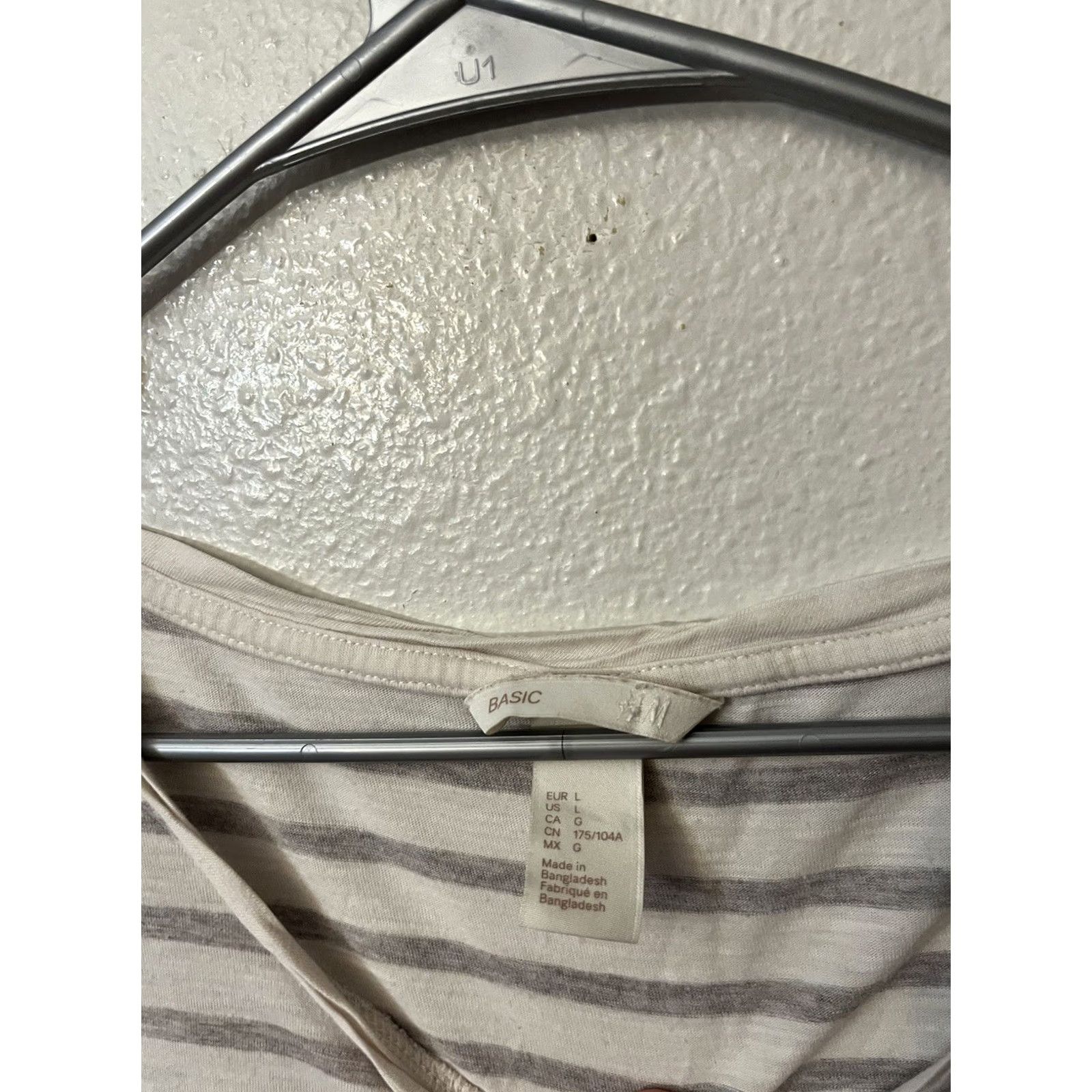 H&M H&M Basic Women’s White Striped Short Sleeve T Shirt L Casual Size L / US 10 / IT 46 - 2 Thumbnail