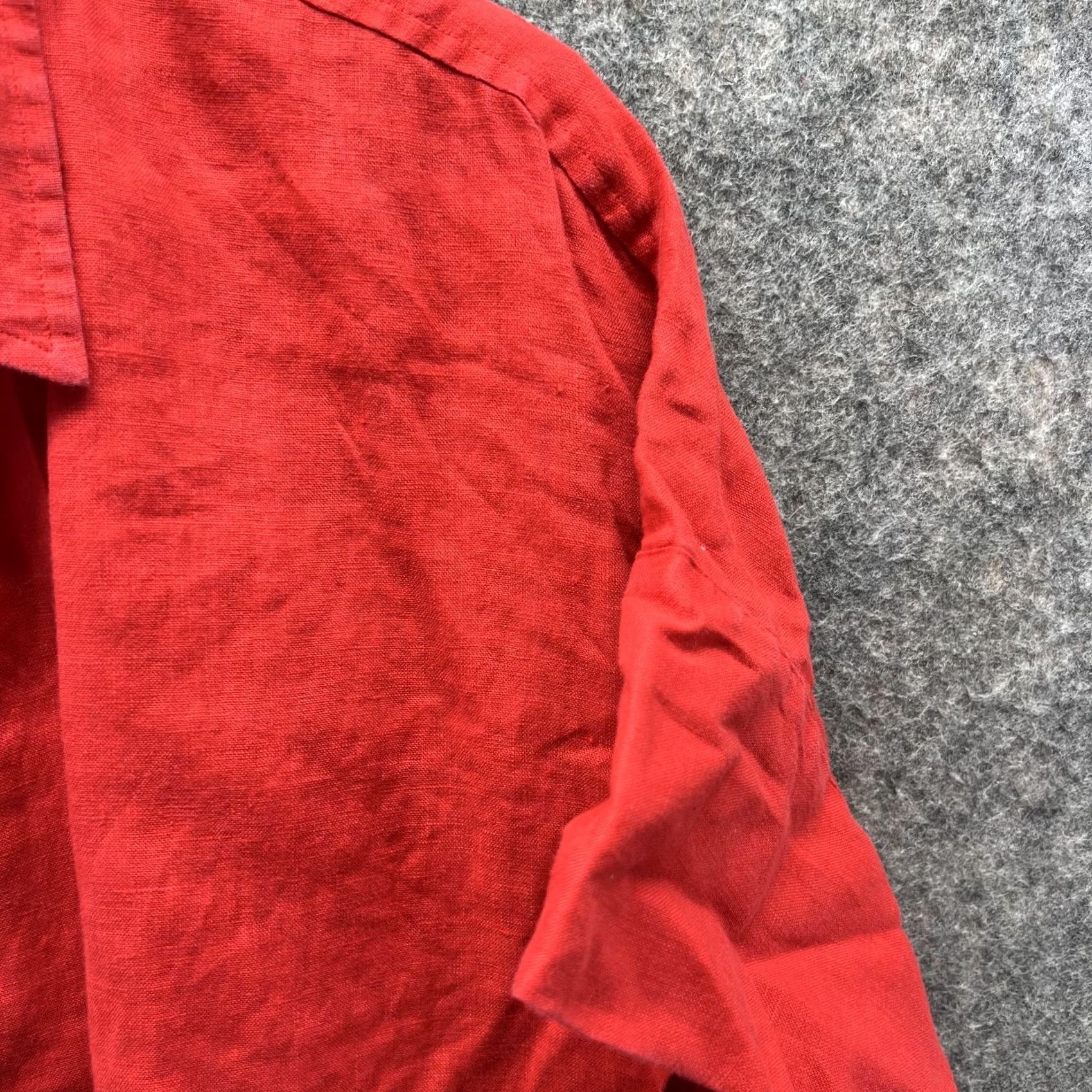 Ralph Lauren Lauren Ralph Lauren Shirt Women Large Linen Red Casual Button Down Black Label Size L / US 10 / IT 46 - 4 Thumbnail