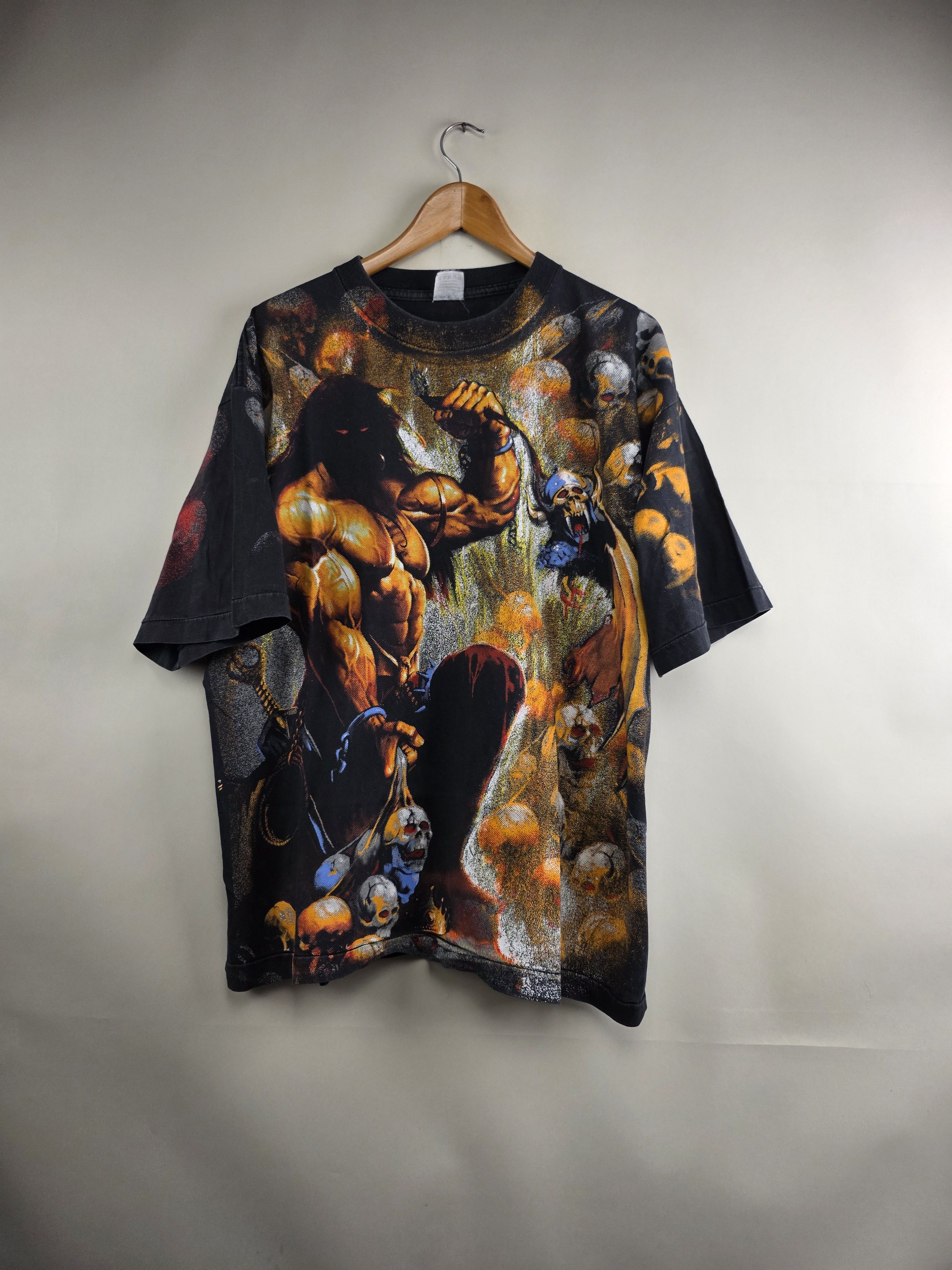 Band Tees × Vintage 90s Manowar All over print XL 24" 29.5" Size US XL / EU 56 / 4 - 1 Thumbnail