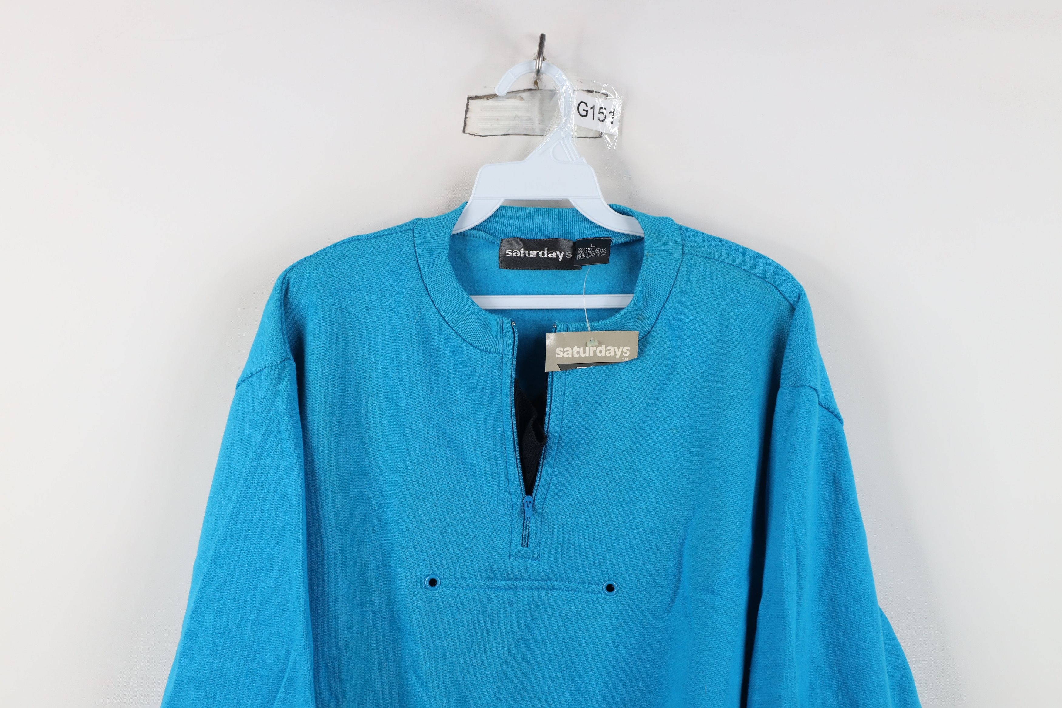 Vintage Deadstock Vintage 90s Streetwear Trim Half Zip Sweatshirt Size US L / EU 52-54 / 3 - 2 Thumbnail