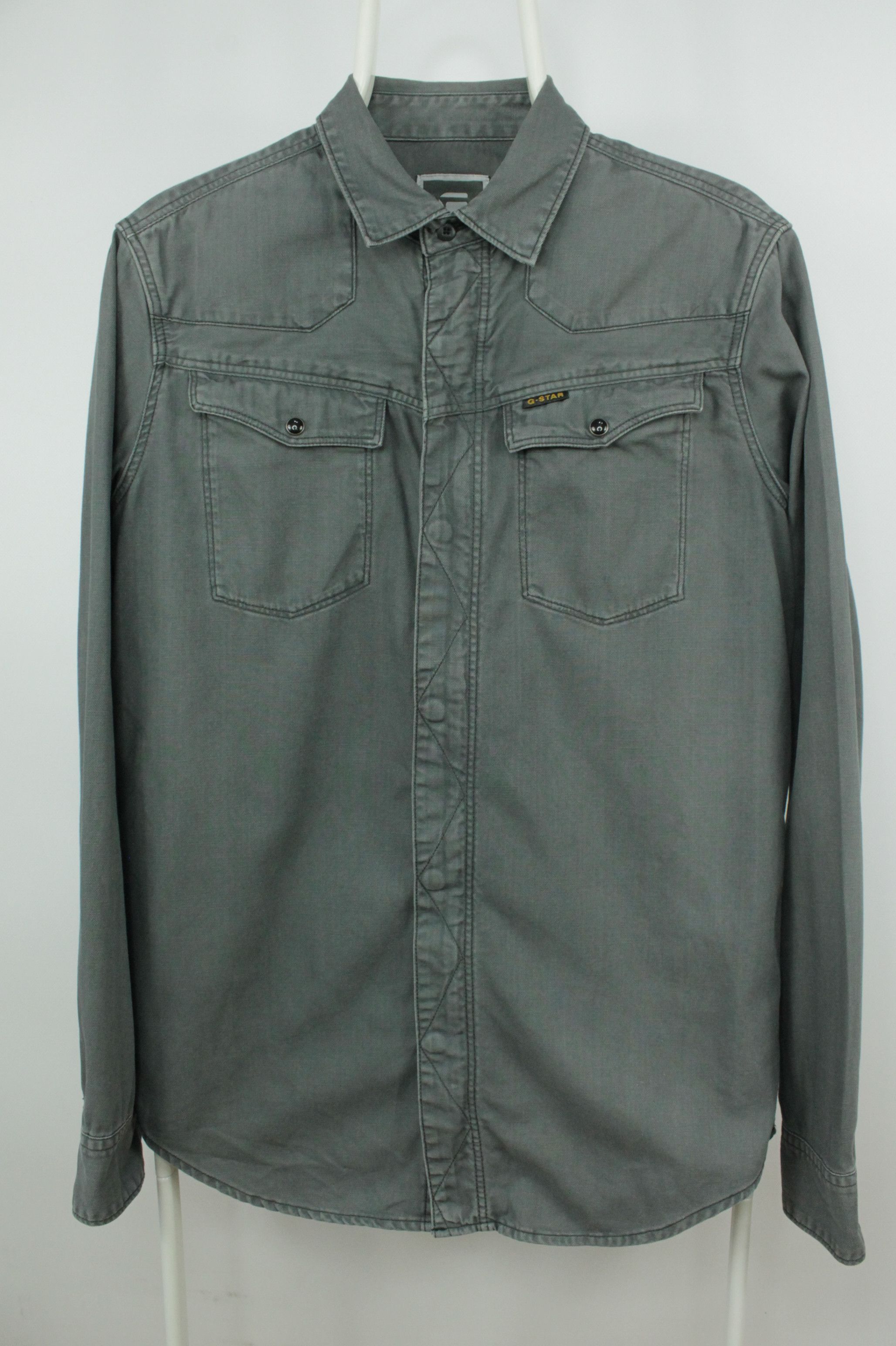 G-Star G-Star Raw Tailor Gray Denim Slim Fit Zip Shirt Size US M / EU 48-50 / 2 - 1 Thumbnail