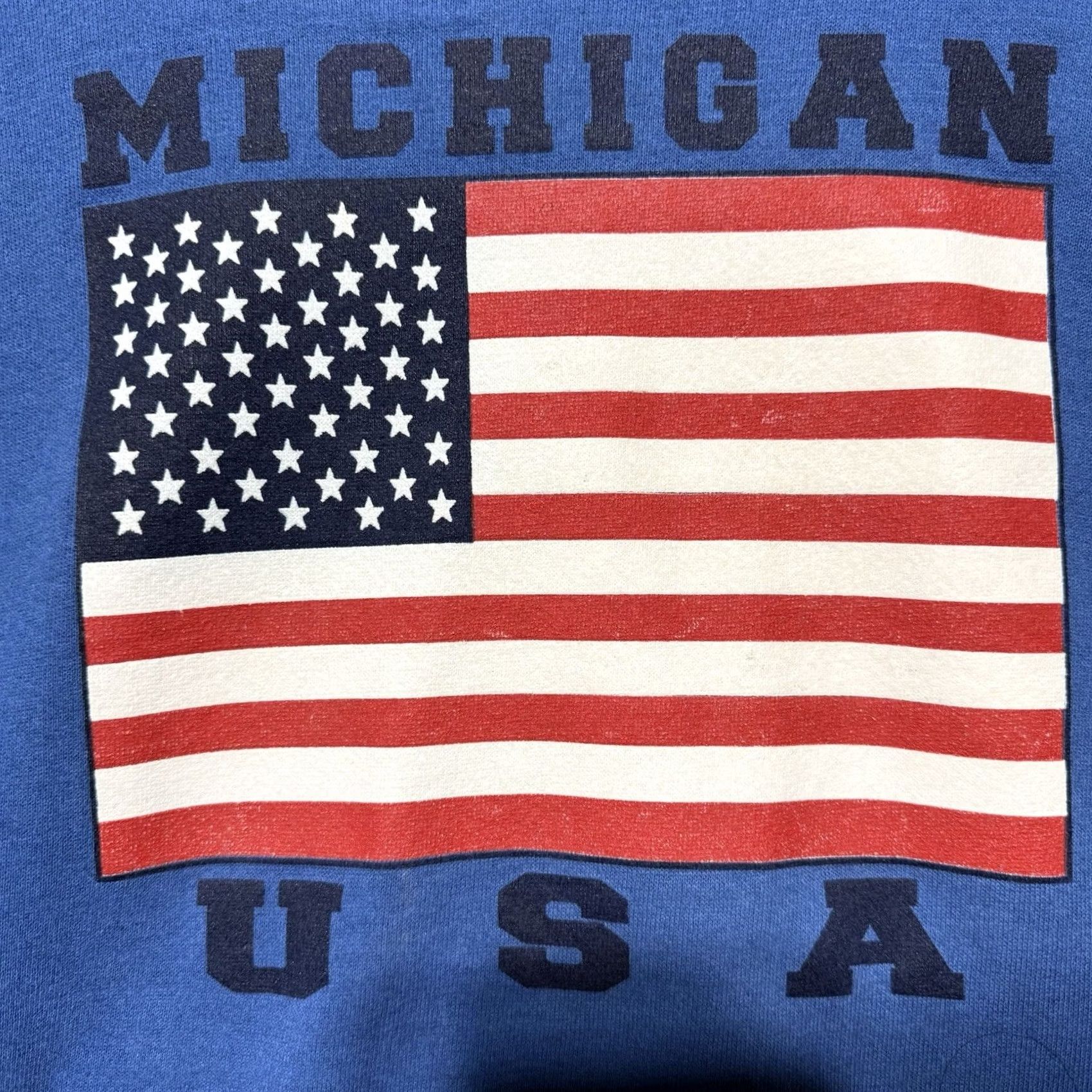Vintage VINTAGE 90s Santee Michigan USA Crewneck Sweatshirt Men L Blue Graphic Print Pullover Cotton Polyester Size US L / EU 52-54 / 3 - 3 Thumbnail
