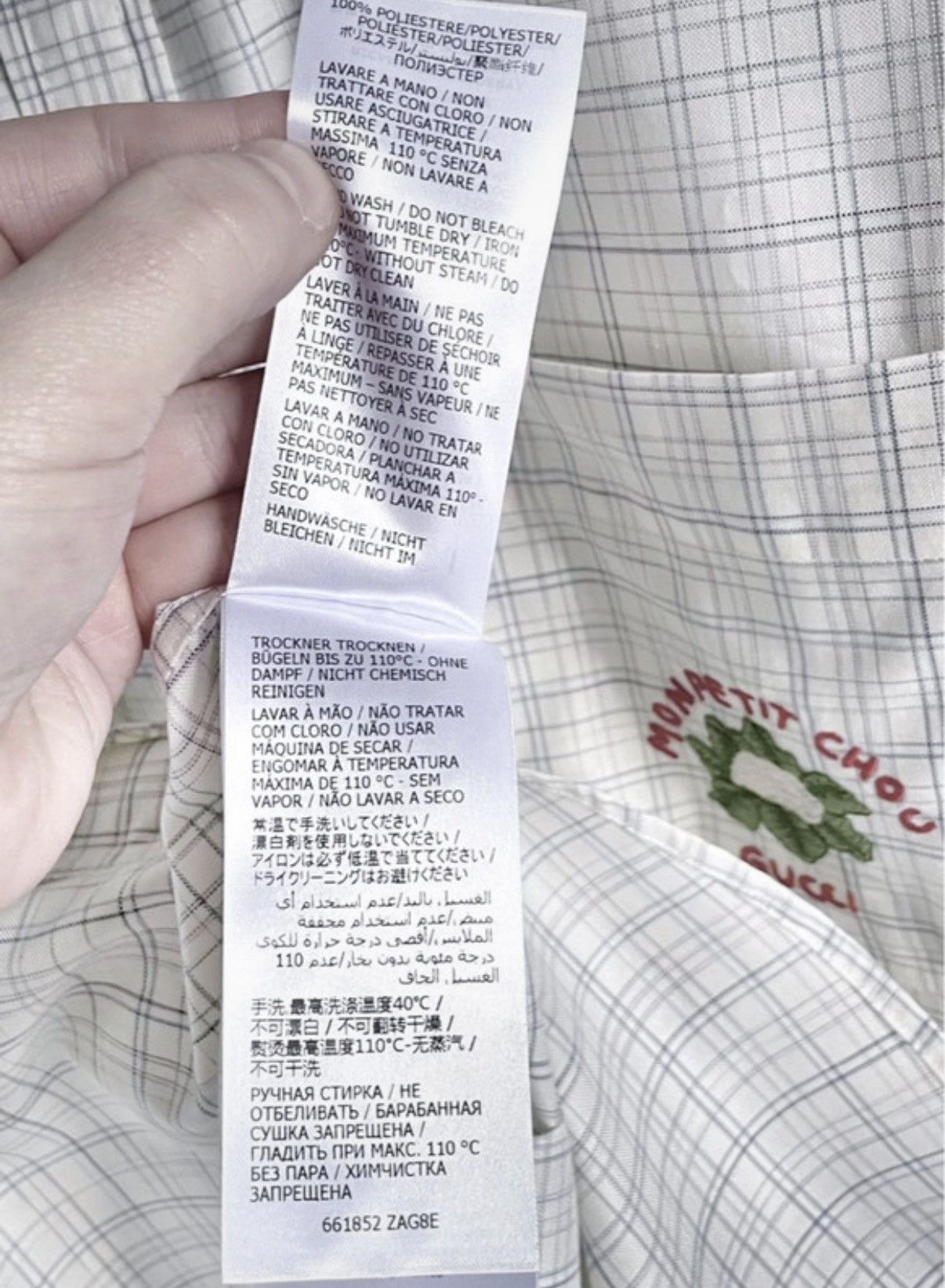 Gucci Gucci Ivory Plaid “Mon Petit Chou” shirt Size US S / EU 44-46 / 1 - 6 Thumbnail