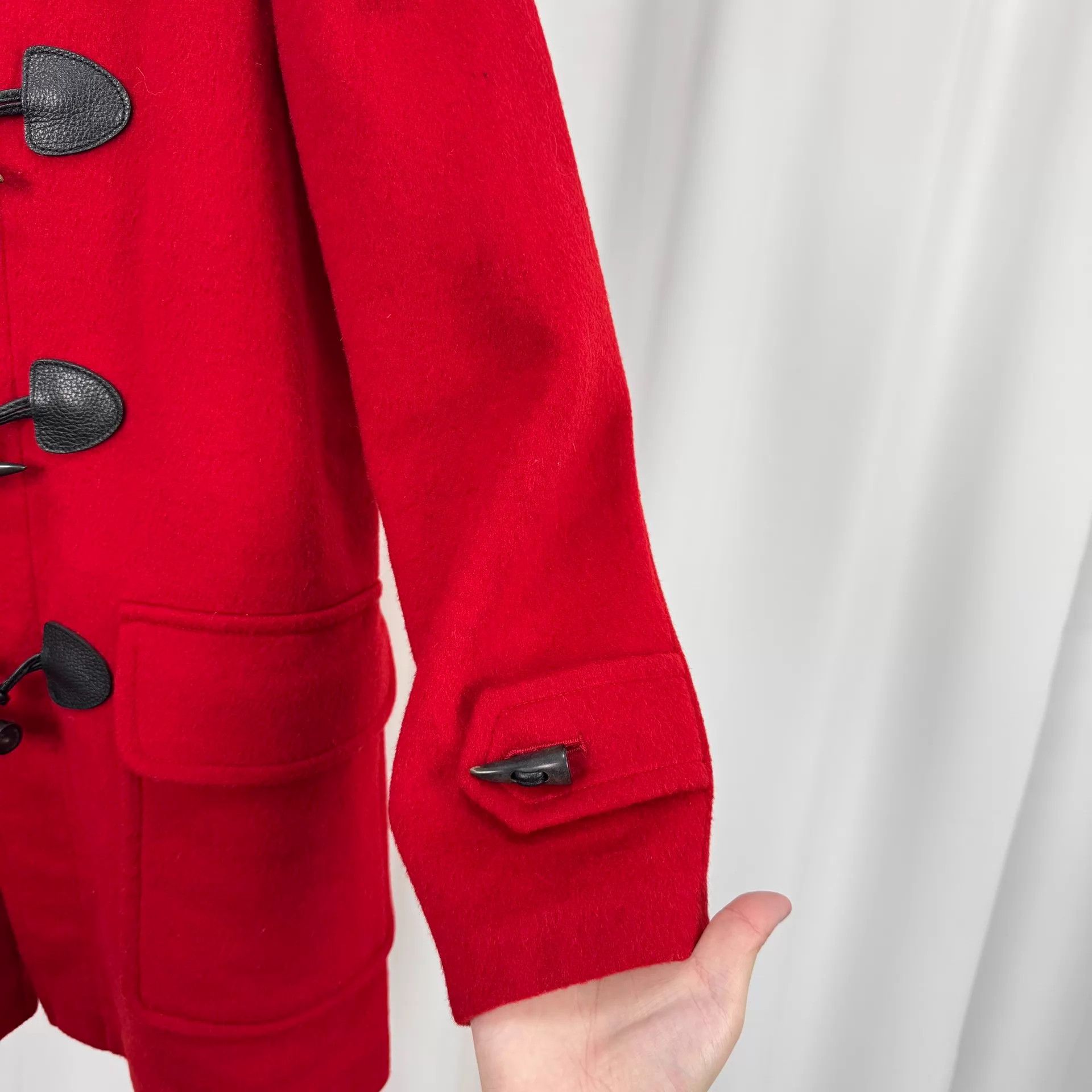 Burberry Burberry Wool Coat Check Lining Horn Buttons UK4 99 New Size XS / US 0-2 / IT 36-38 - 4 Thumbnail