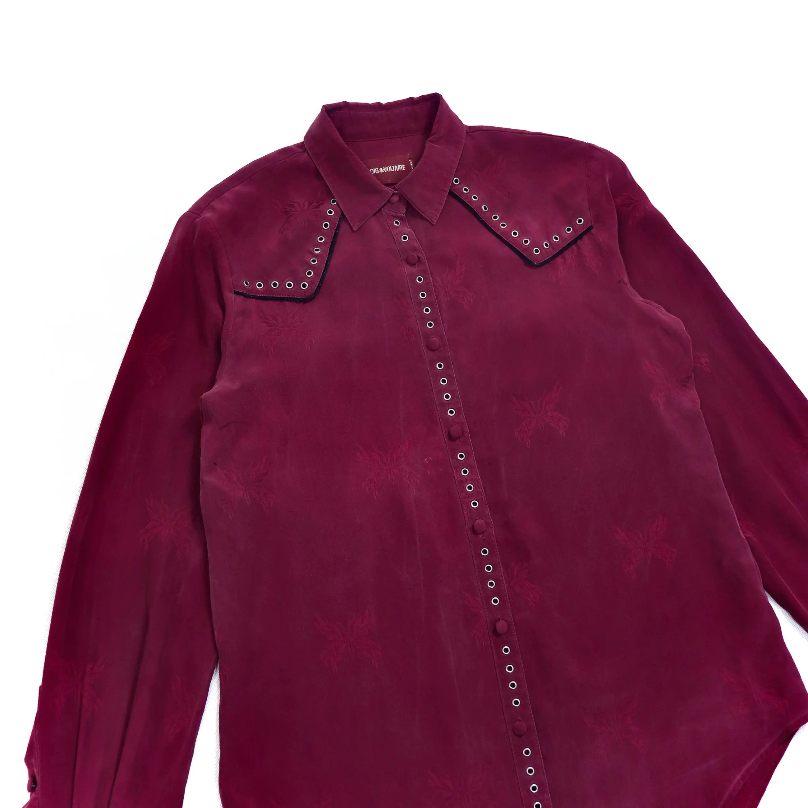 Zadig & Voltaire Zadig & Voltaire Talijac Silk Butterfly Cowboy Shirt Size US S / EU 44-46 / 1 - 2 Thumbnail