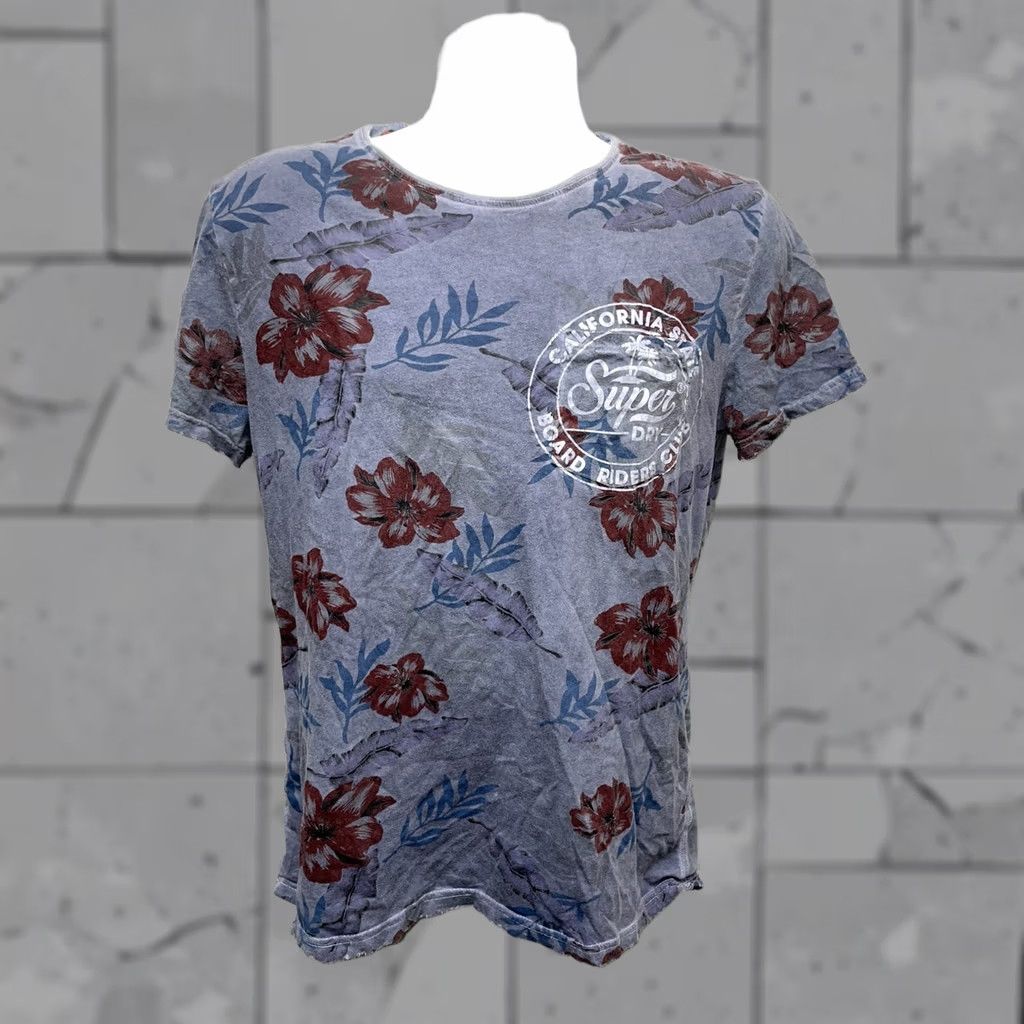 Superdry Superdry LightWeightee Pacific Surf Floral Graphic Pocket T-Shirt Mens M Blue Size US M / EU 48-50 / 2 - 1 Thumbnail