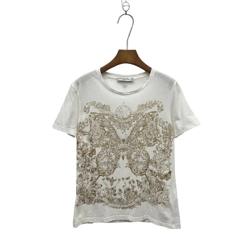 Dior Dior Women's White Butterfly Print T-Shirt 0089 Size S / US 4 / IT 40 - 1 Thumbnail