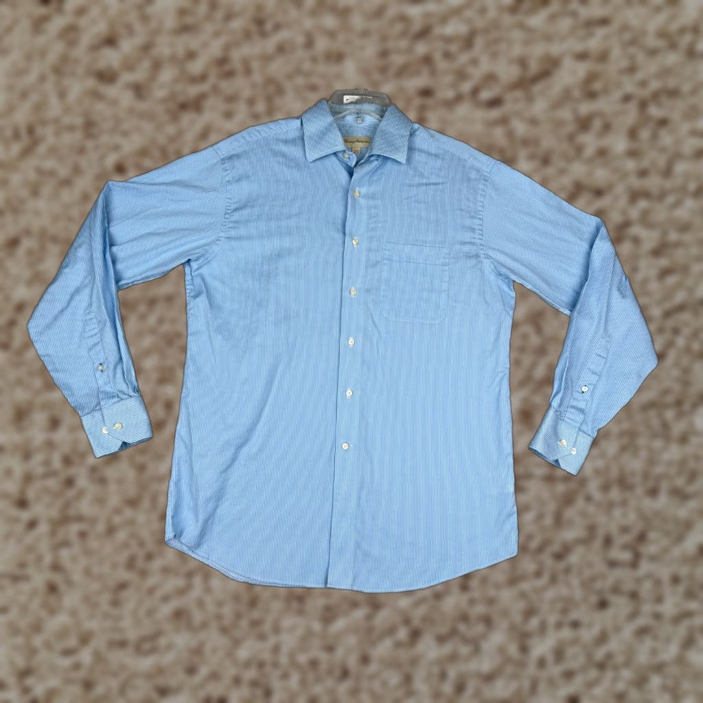 Tommy Bahama Tommy Bahama Shirt Men Button-Up 34 44 Blue Stripe Long Sleeve Casual Aloha, Beach, Hawaiian, Vacation, Resort Mens Size US S / EU 44-46 / 1 - 1 Thumbnail