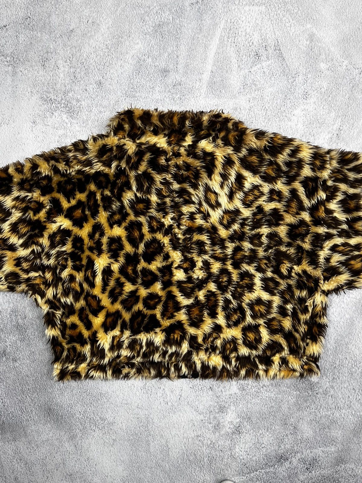 20471120 × Japanese Brand × Vintage Vintage 90s leopard fur faux cropped 3/4 sleeve jacket S Size S / US 4 / IT 40 - 6 Thumbnail