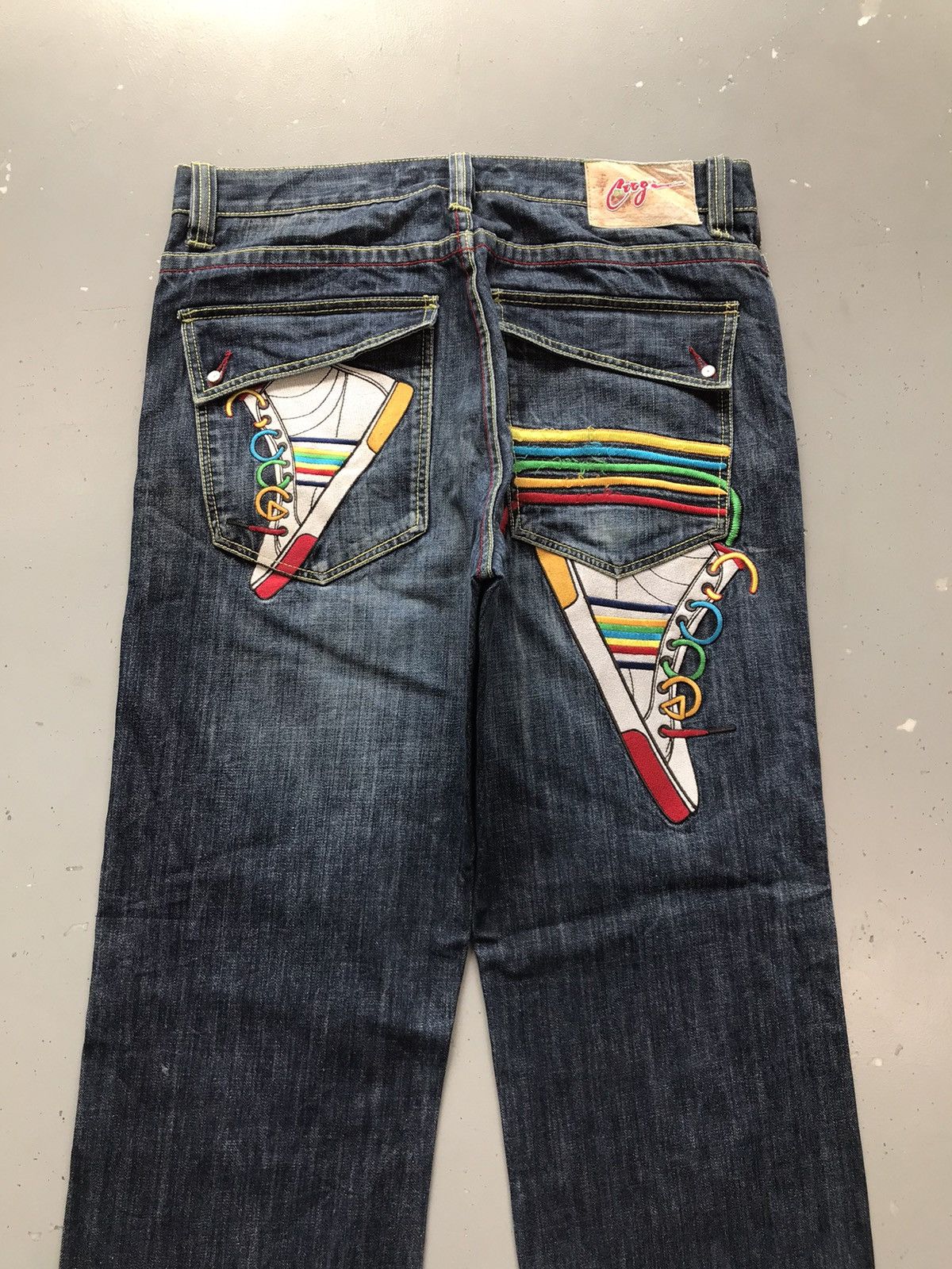 Coogi × Vintage Vintage Coogi crazy shoes embroidered rainbow loose denim Size US 36 / EU 52 - 12 Thumbnail