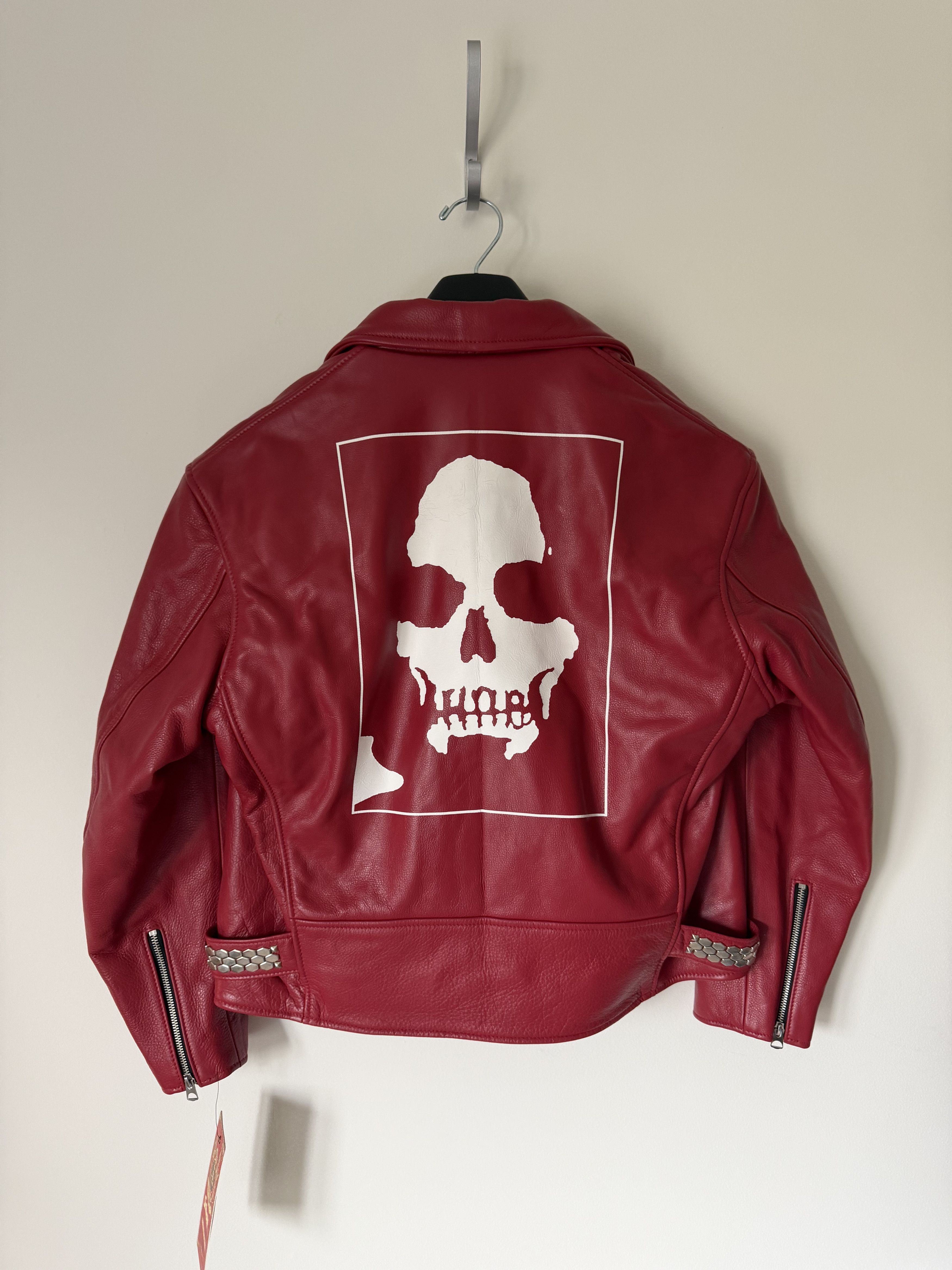 Supreme Number (N)ine Schott Perfecto Leather Jacket in Red