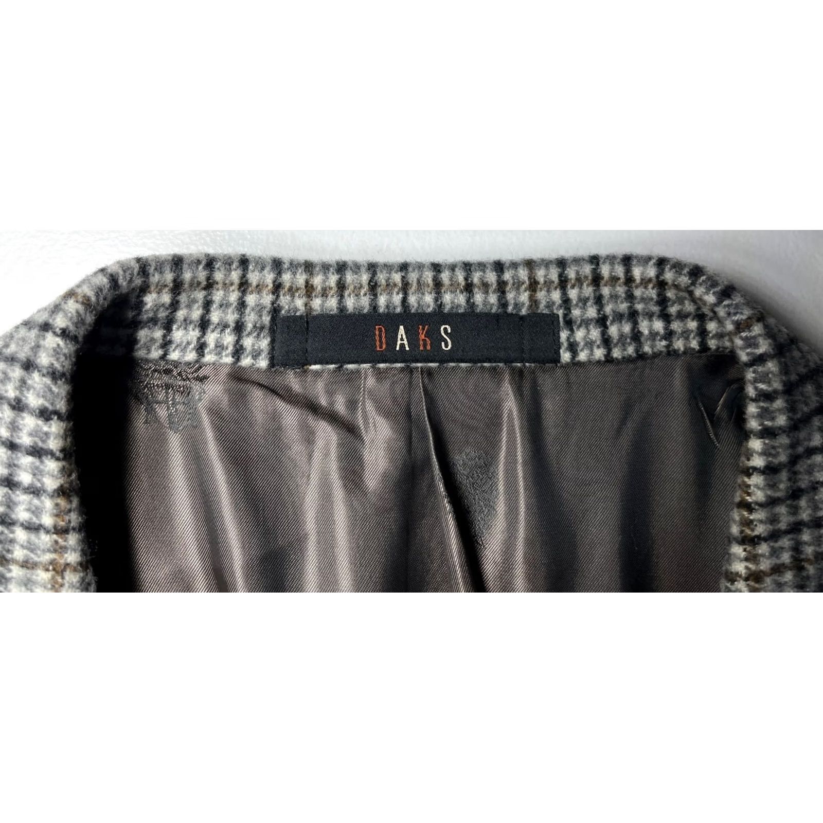 DAKS DAKS Men’s Blazer Jacket Wool Cashmere Blend Size 42 Regular Gray Plaid Vintage Jacket Mens Blazer Size 42R - 6 Thumbnail