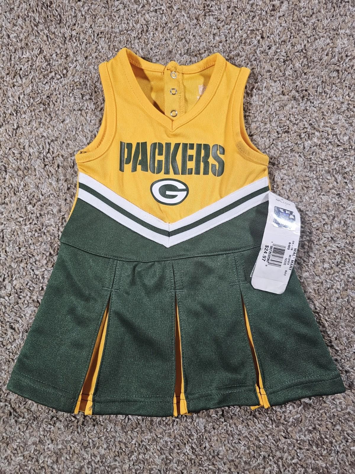 NFL Green Bay Packers 1 Piece Cheerleader Outfit 12M NWT NWD Size ONE SIZE - 1 Thumbnail