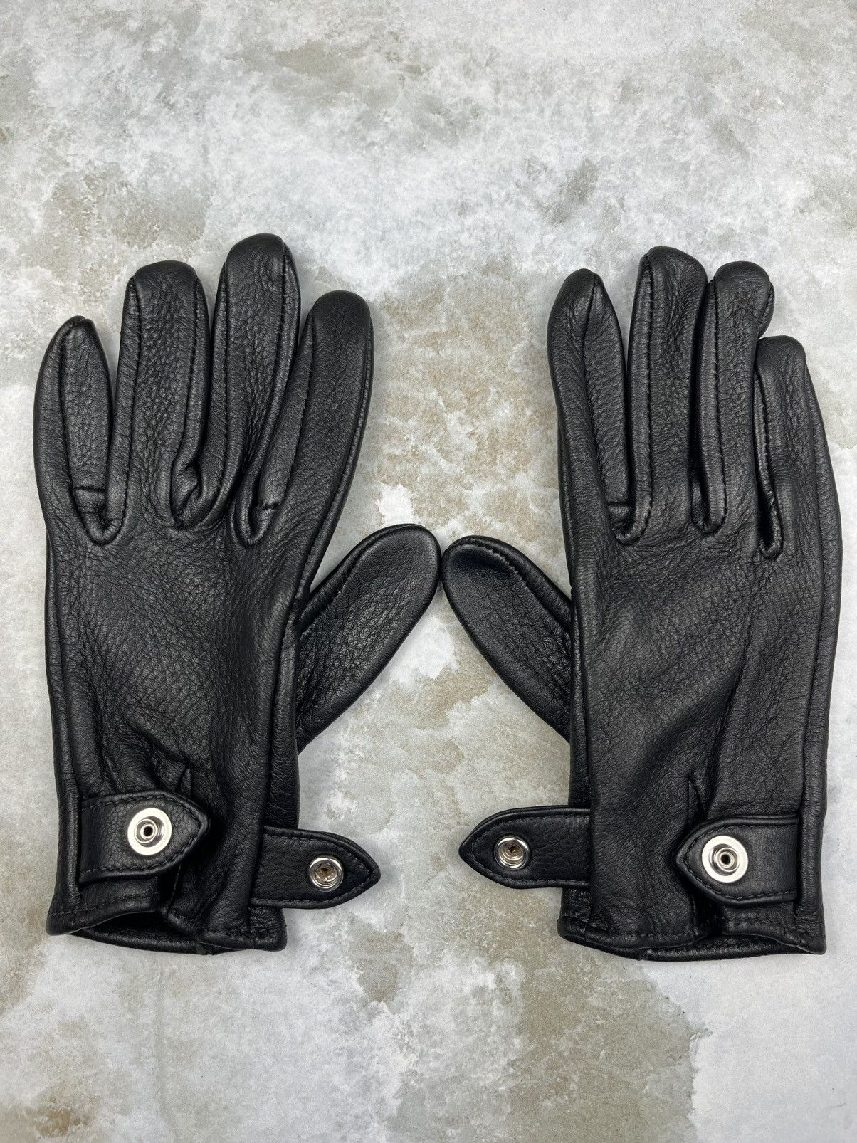Chrome Hearts Chrome Hearts Silver Horseshoe Snap Leather Gloves Black Size ONE SIZE - 6 Thumbnail
