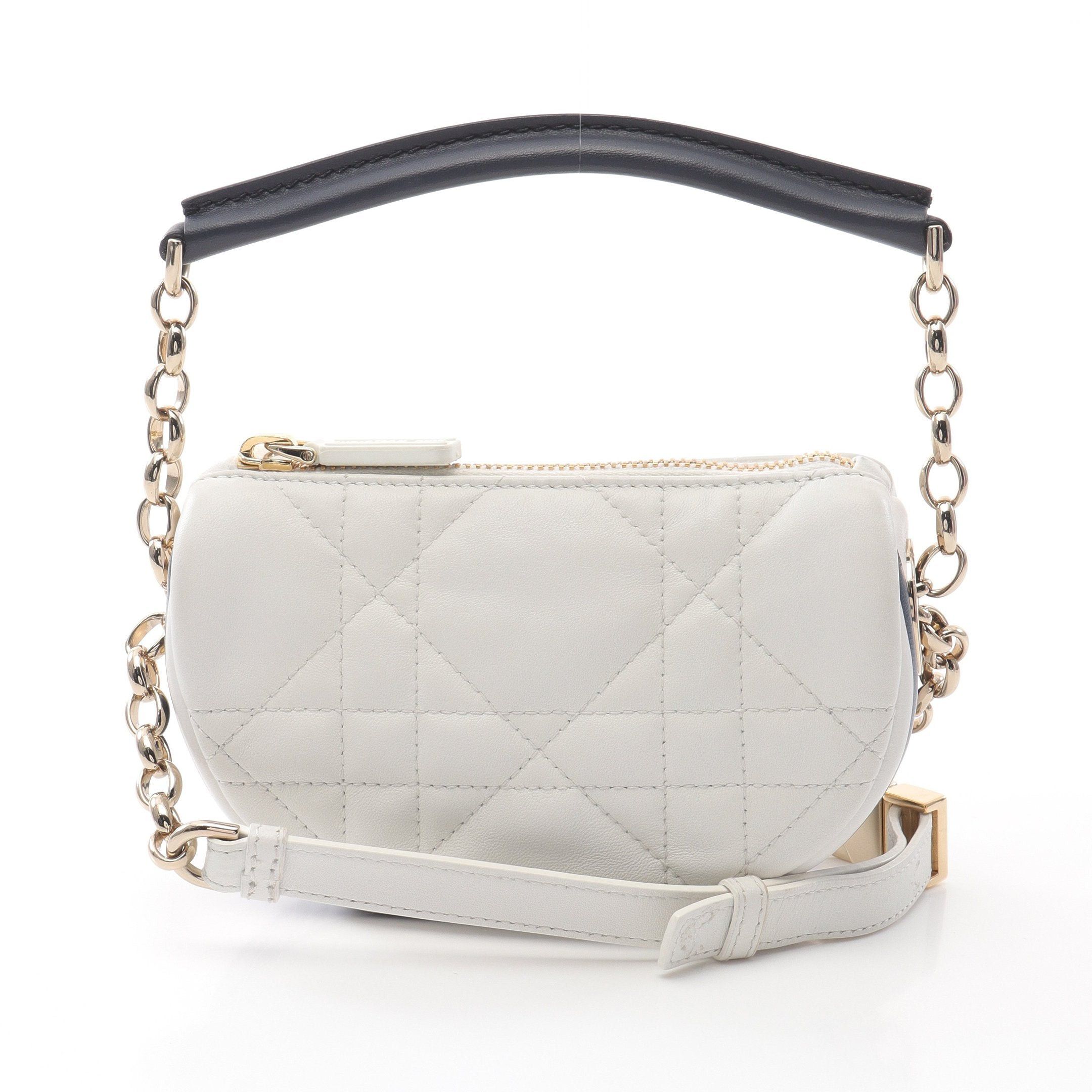 Dior Dior Vibe Micro Chain Shoulder Bag Leather White Dark Navy Size ONE SIZE - 1 Thumbnail
