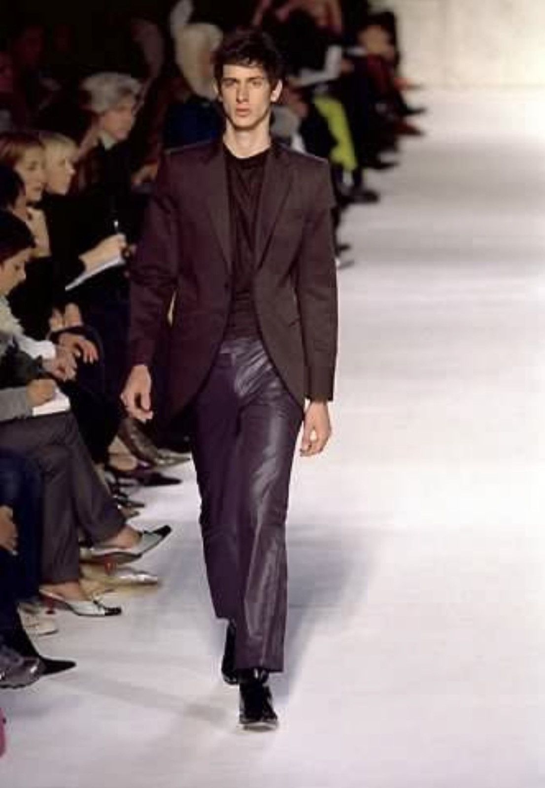 SS2000 Costume National flared coated nylon trousers