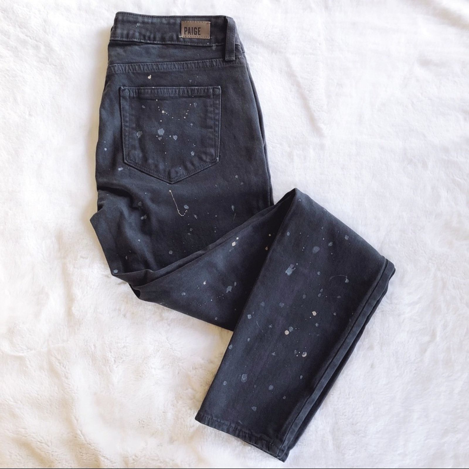 Paige PAIGE Gray Verdugo Ankle Jeans with Splatter Design Size 27" / US 4 / IT 40 - 2 Thumbnail