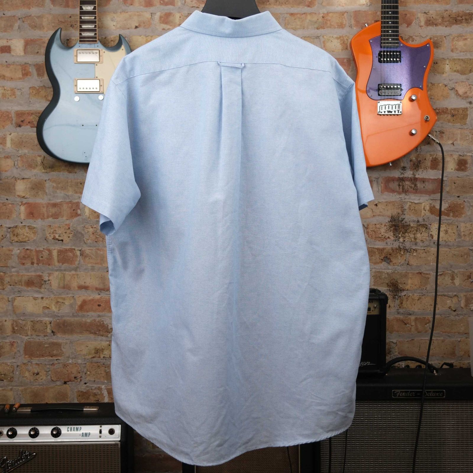 Haggar VTG Haggar Made in USA Blue Short Sleeve Button Down 17.5 Size US XL / EU 56 / 4 - 2 Thumbnail