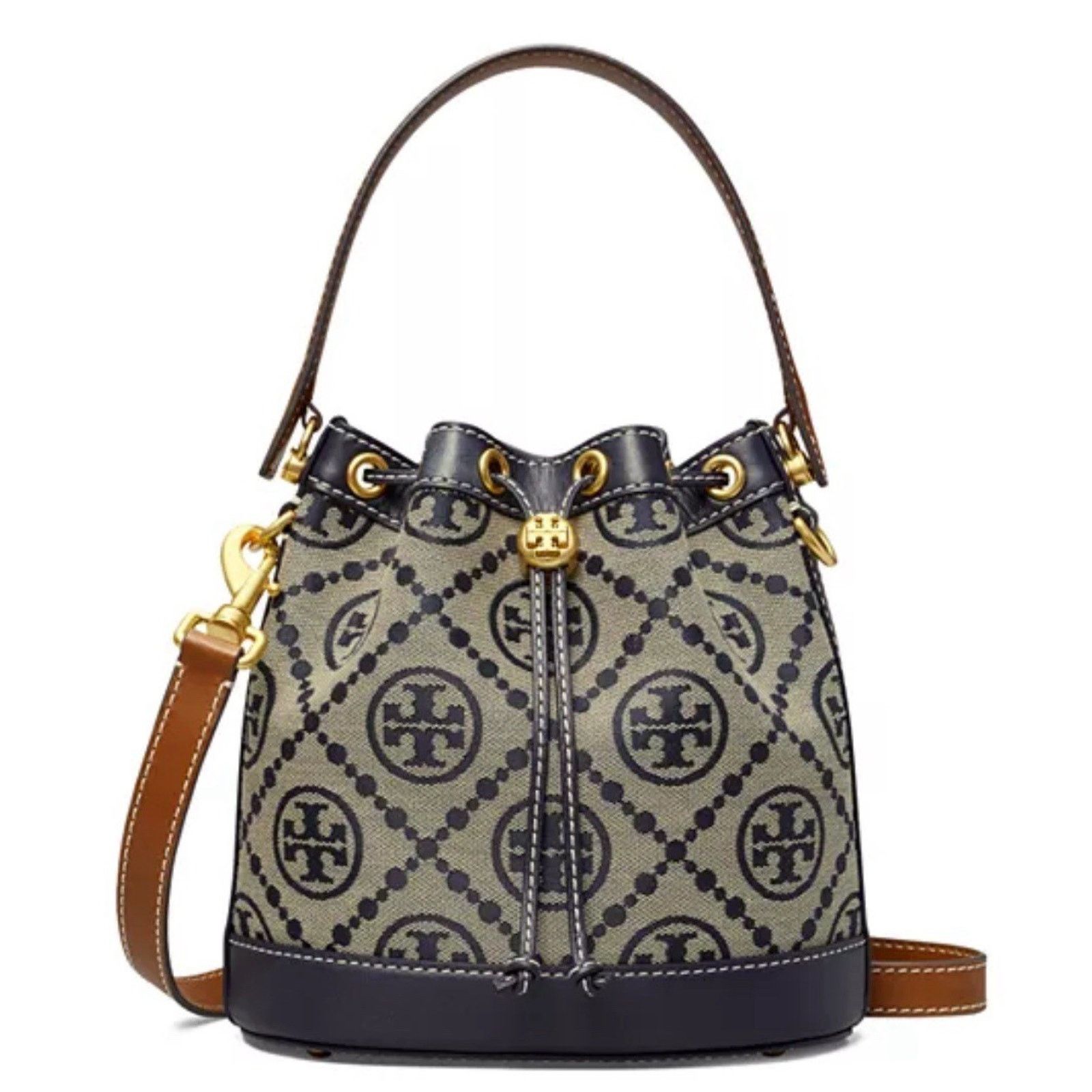 Tory Burch Tory Burch T-Monogram Jacquard Drawstring Bucket Bag Size ONE SIZE - 1 Preview