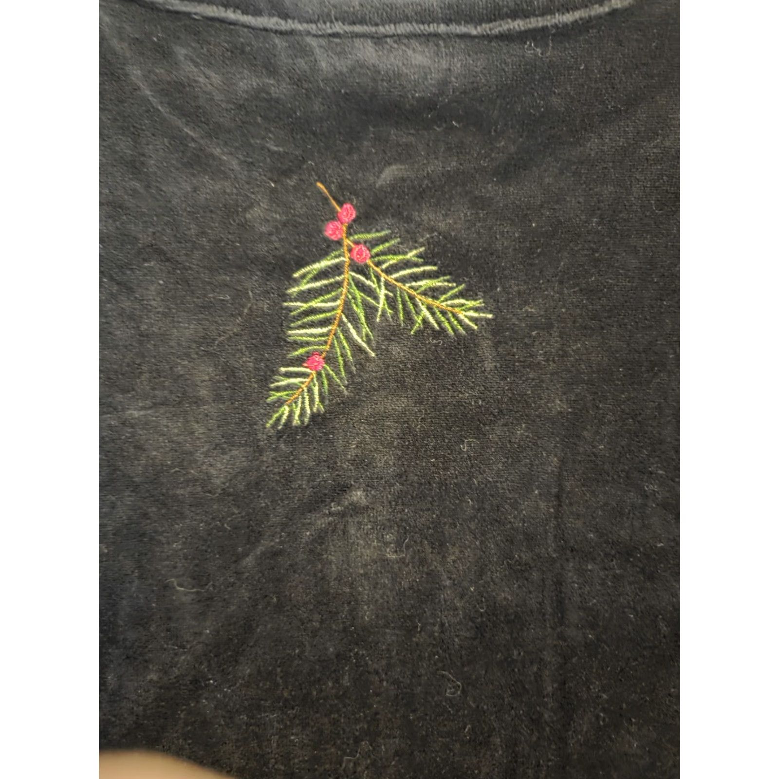 Vintage Appleseed's Black Velvet Christmas Embroidered Button Front Cardigan Womens L Size L / US 10 / IT 46 - 7 Thumbnail