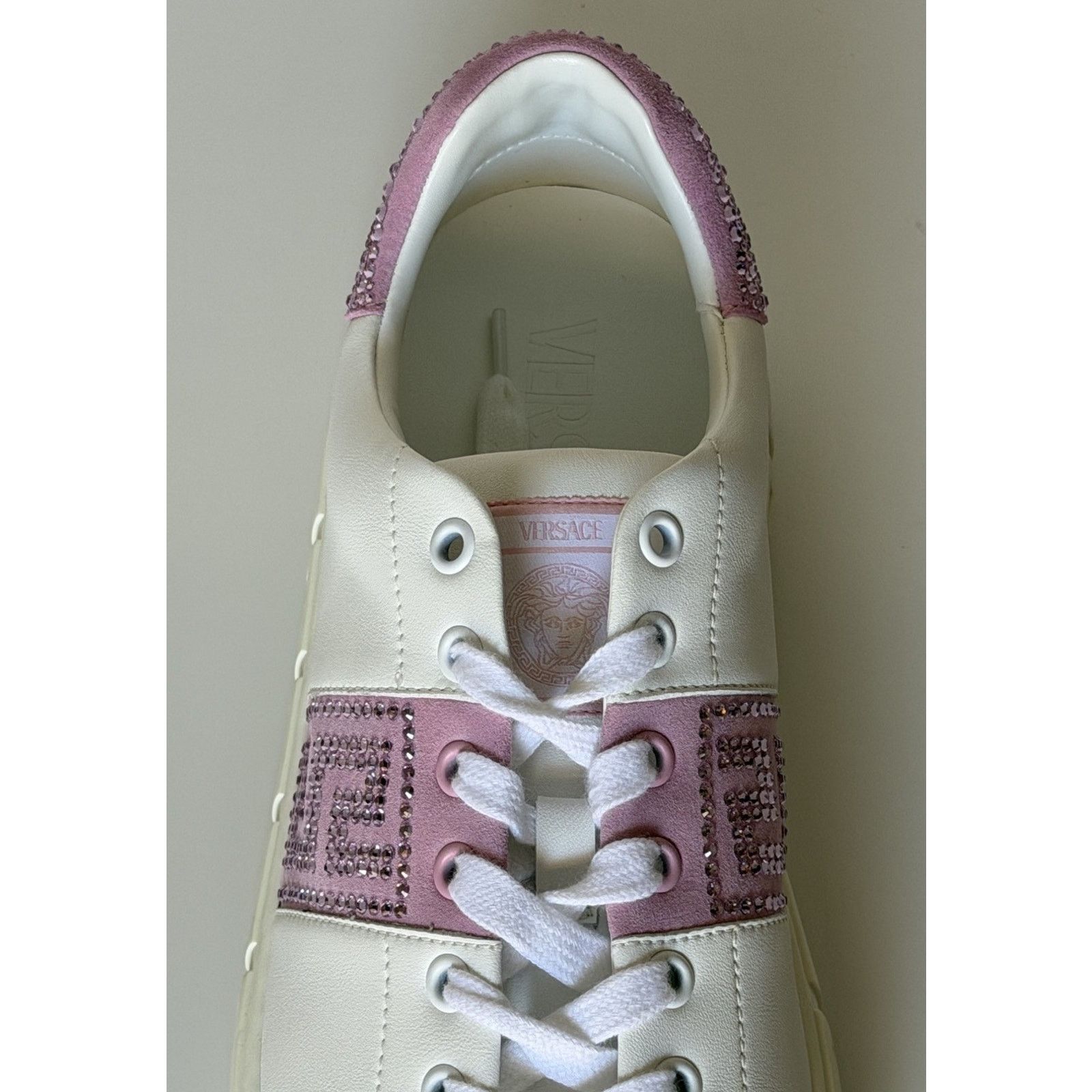 Versace Versace Crystal Greek Leather Sneakers 10.5 US 1013568 Size US 10.5 / IT 40.5 - 9 Thumbnail