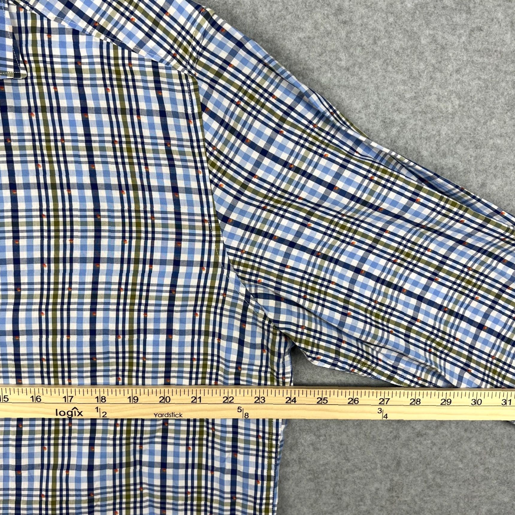 Robert Graham Robert Graham Shirt Mens Large Blue Plaid Classic Fit Long Sleeve Paisley Trim Size US L / EU 52-54 / 3 - 2 Thumbnail