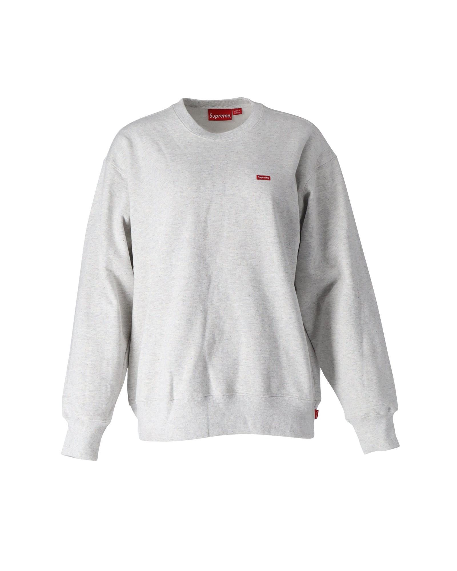 Supreme Small Box Logo Crewneck Sweater in Ash Grey Cotton | Grailed