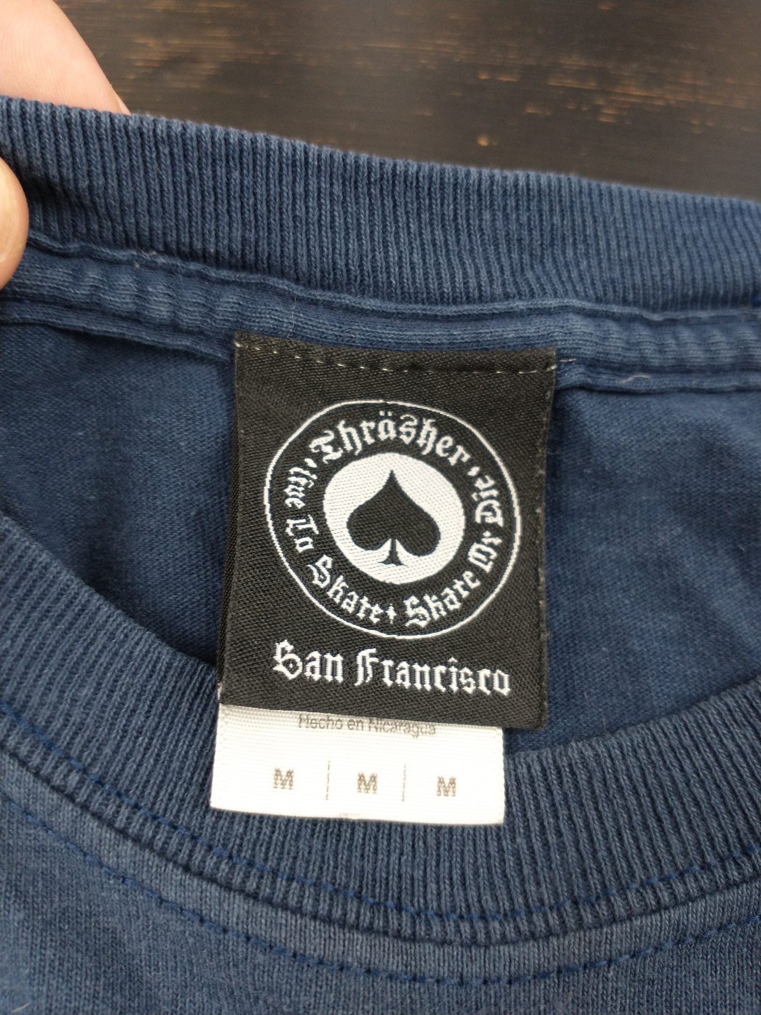 Thrasher Navy Flames Logo T-Shirt Size M Mens Slim Fit Size US M / EU 48-50 / 2 - 5 Thumbnail