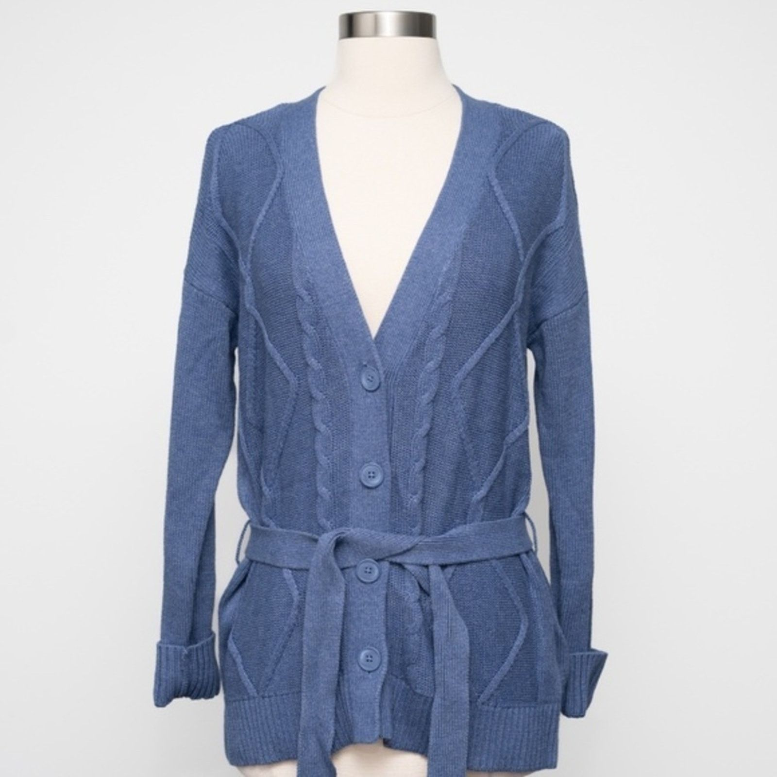 L'AGENCE L'agence. Mica Belted Cable Cardigan. Size XS / US 0-2 / IT 36-38 - 2 Thumbnail