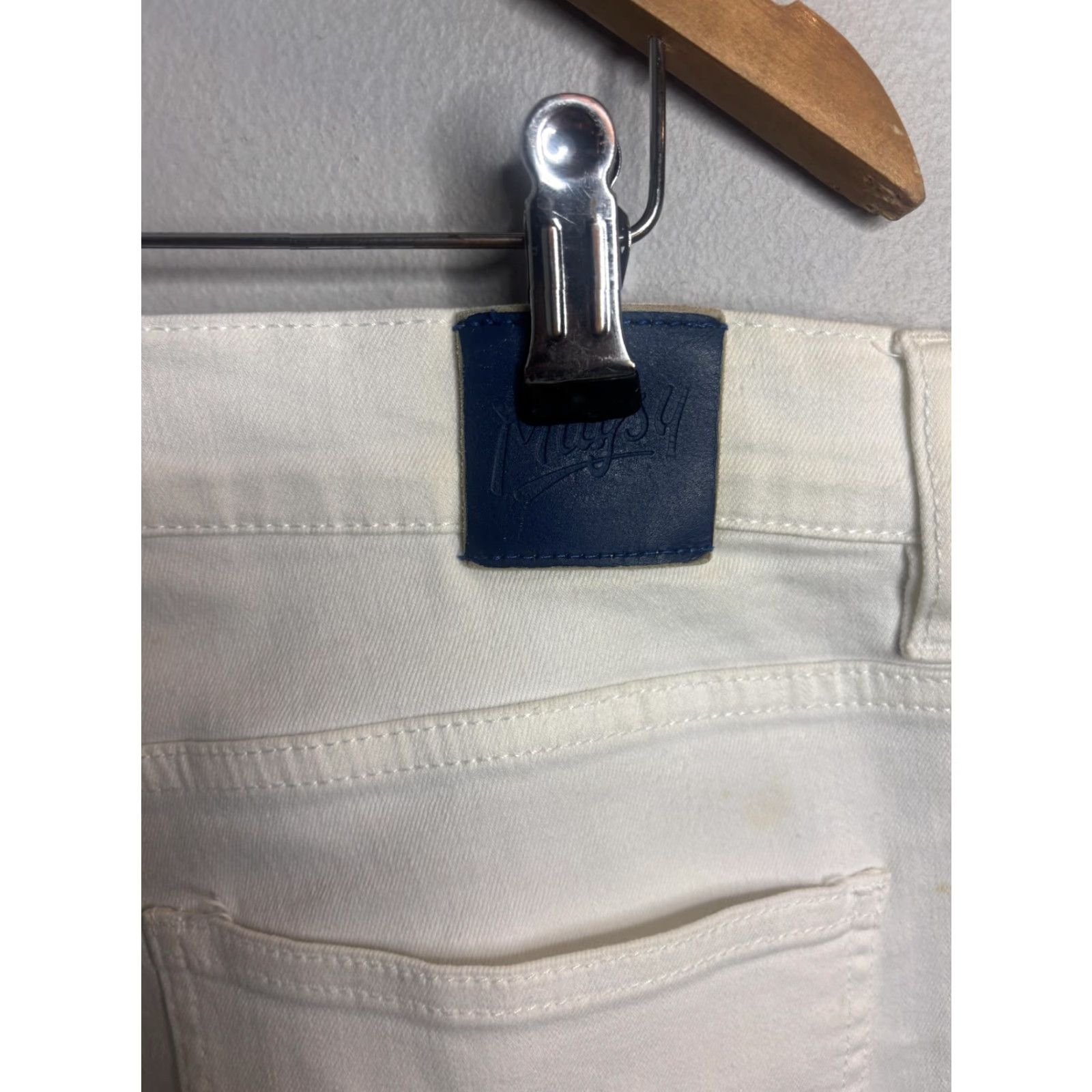 Denime Mugsy Jeans Mens 38x32 White Stretch Straight Denim Pants FLX8NOW Size US 38 / EU 54 - 6 Thumbnail