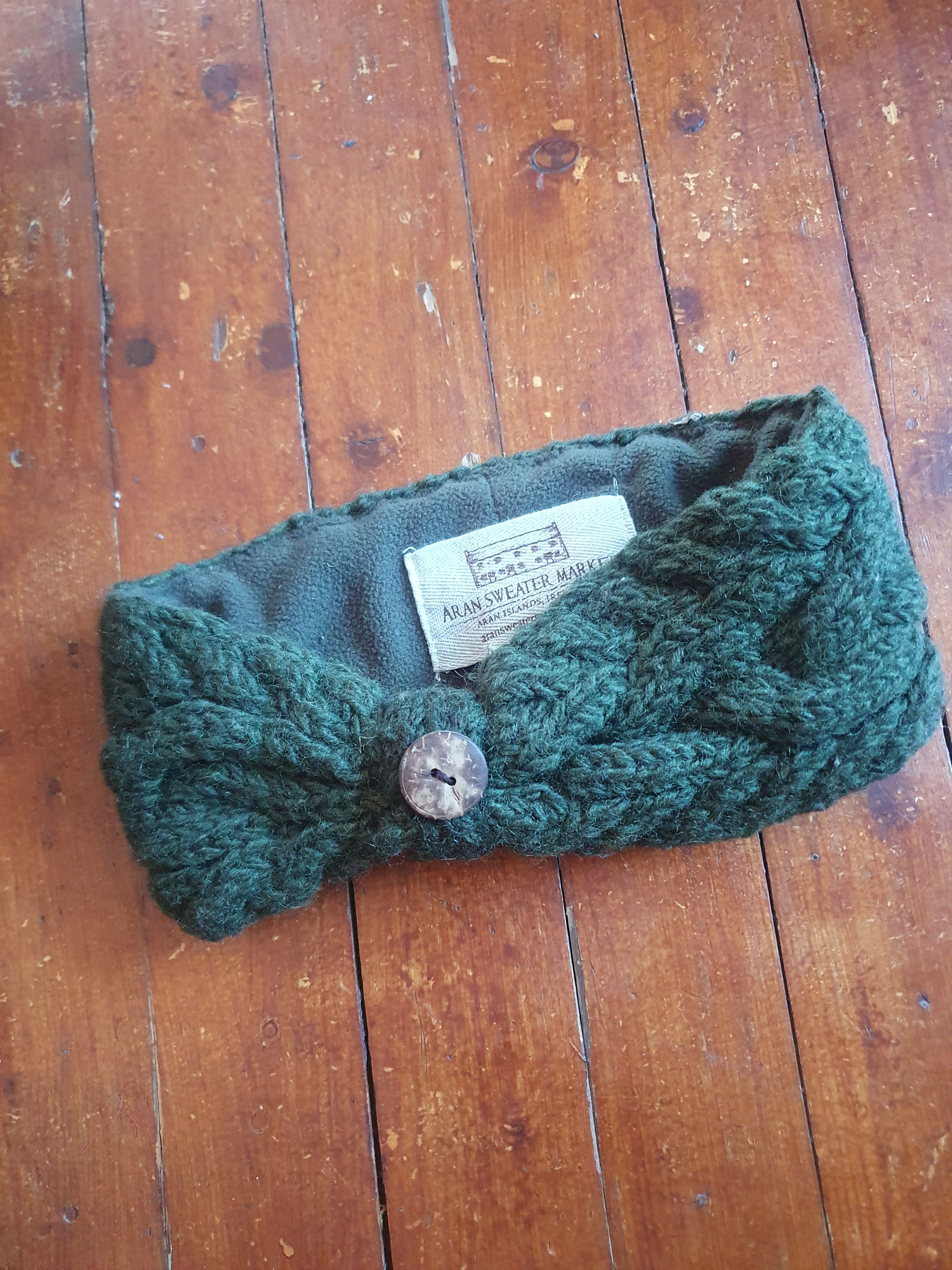 Aran Sweater Market Aran Sweater Market Fleece Lined Cable Headband with Button Size ONE SIZE - 1 Thumbnail