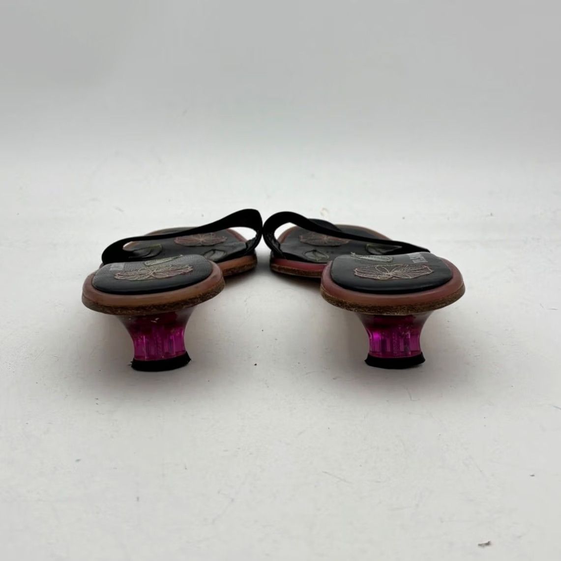 Jil Sander VINTAGE Jil Sander Raf Simons Kitten Heel Sandals Woman US 8 Leather Black Strappy Y2K Rare Floral Womens Size US 8 / IT 38 - 4 Thumbnail