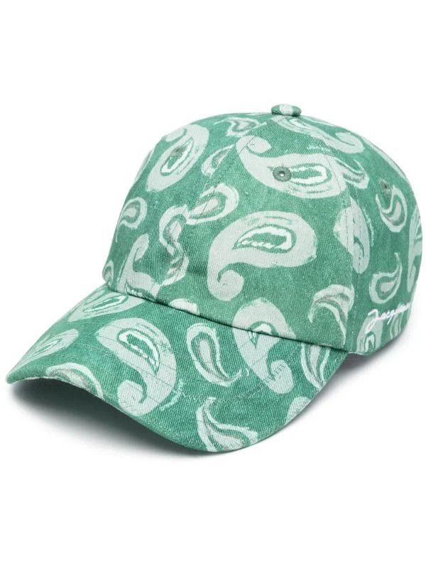 Jacquemus !DS! SS23 Jacquemus Casquette Pop Green Paisley Hat Size ONE SIZE - 12 Thumbnail