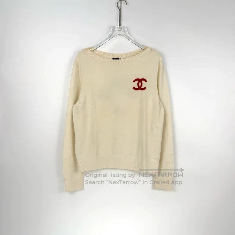 Chanel Chanel Beige classic logo cashmere sweater Size M / US 6-8 / IT 42-44 - 3 Thumbnail