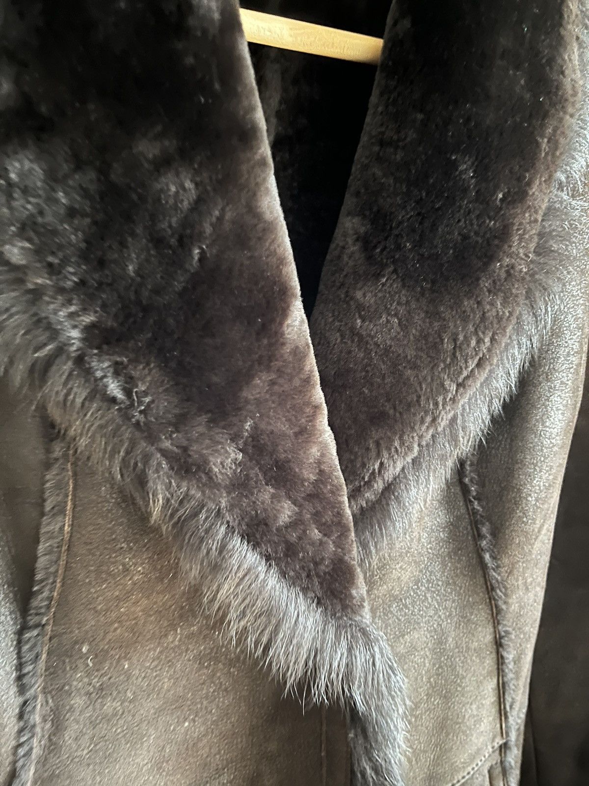 Genuine Leather × Other Dark Brown Womens Lightweight Spanish Shearling Coat S Size S / US 4 / IT 40 - 2 Thumbnail