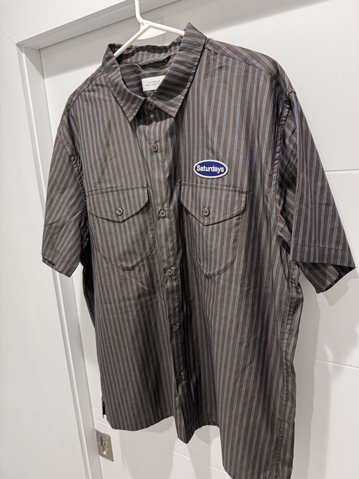 Saturdays NYC Saturdays NYC Brown Bruce Shirt Button Up Short Sleeve sz XL Size US XL / EU 56 / 4 - 3 Thumbnail