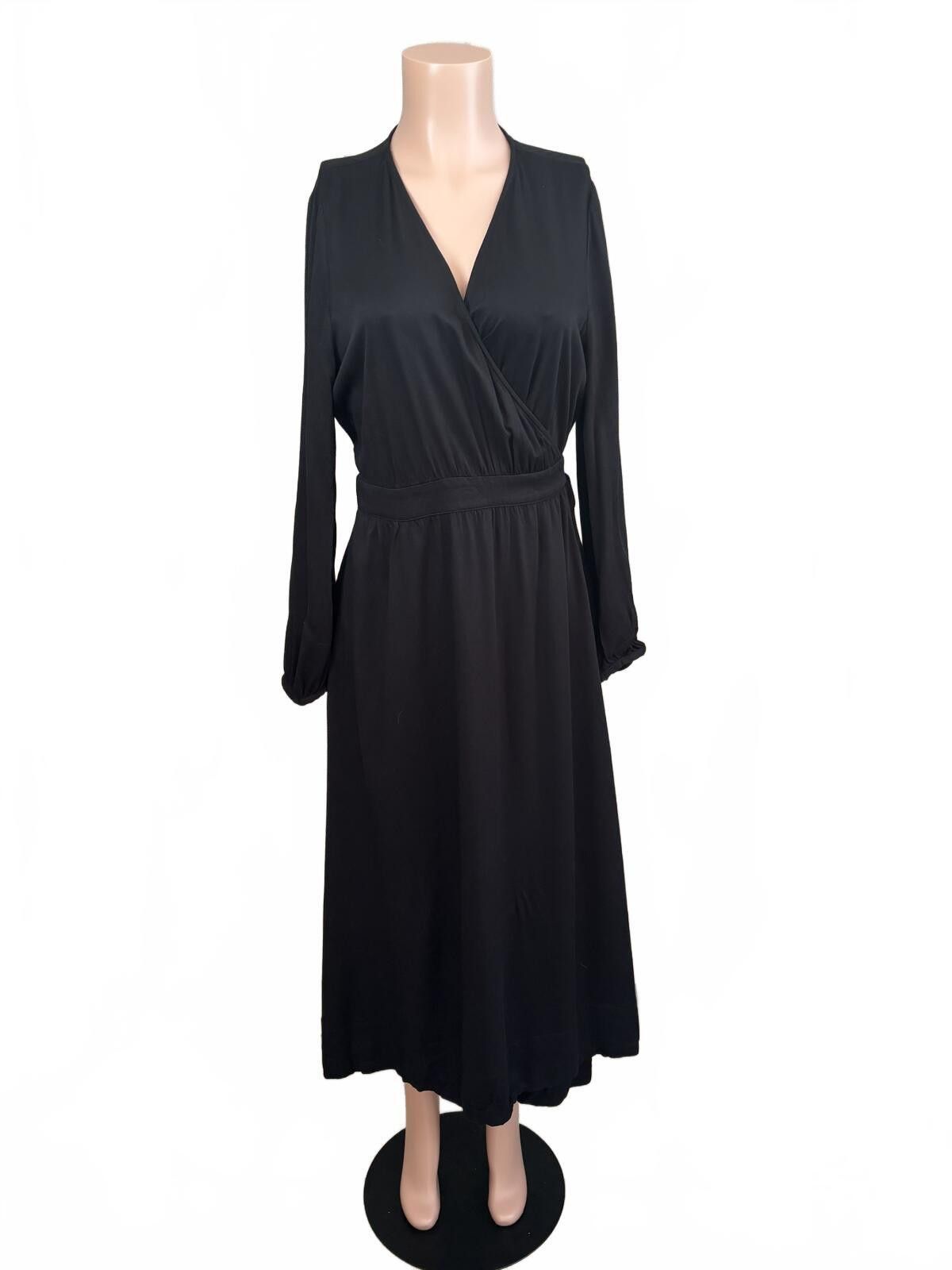 Band Tees Bando Elegant Black Long Sleeve Midi Dress M/L Size M / US 6-8 / IT 42-44 - 2 Thumbnail