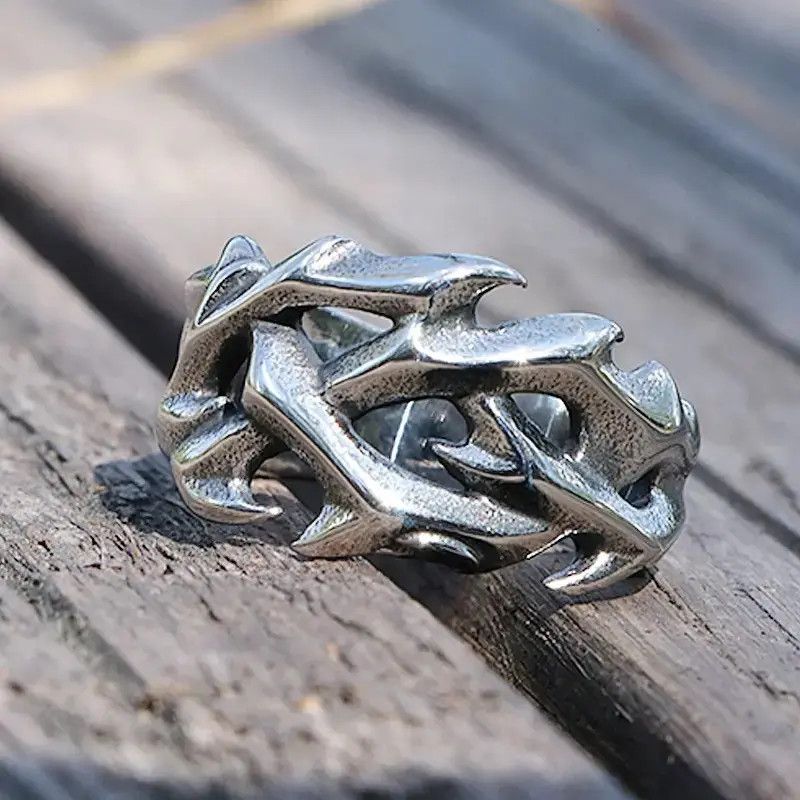 Jewelry × Vintage Vintage Hollow Out Design Crown of Thorns Ring Size ONE SIZE - 4 Thumbnail