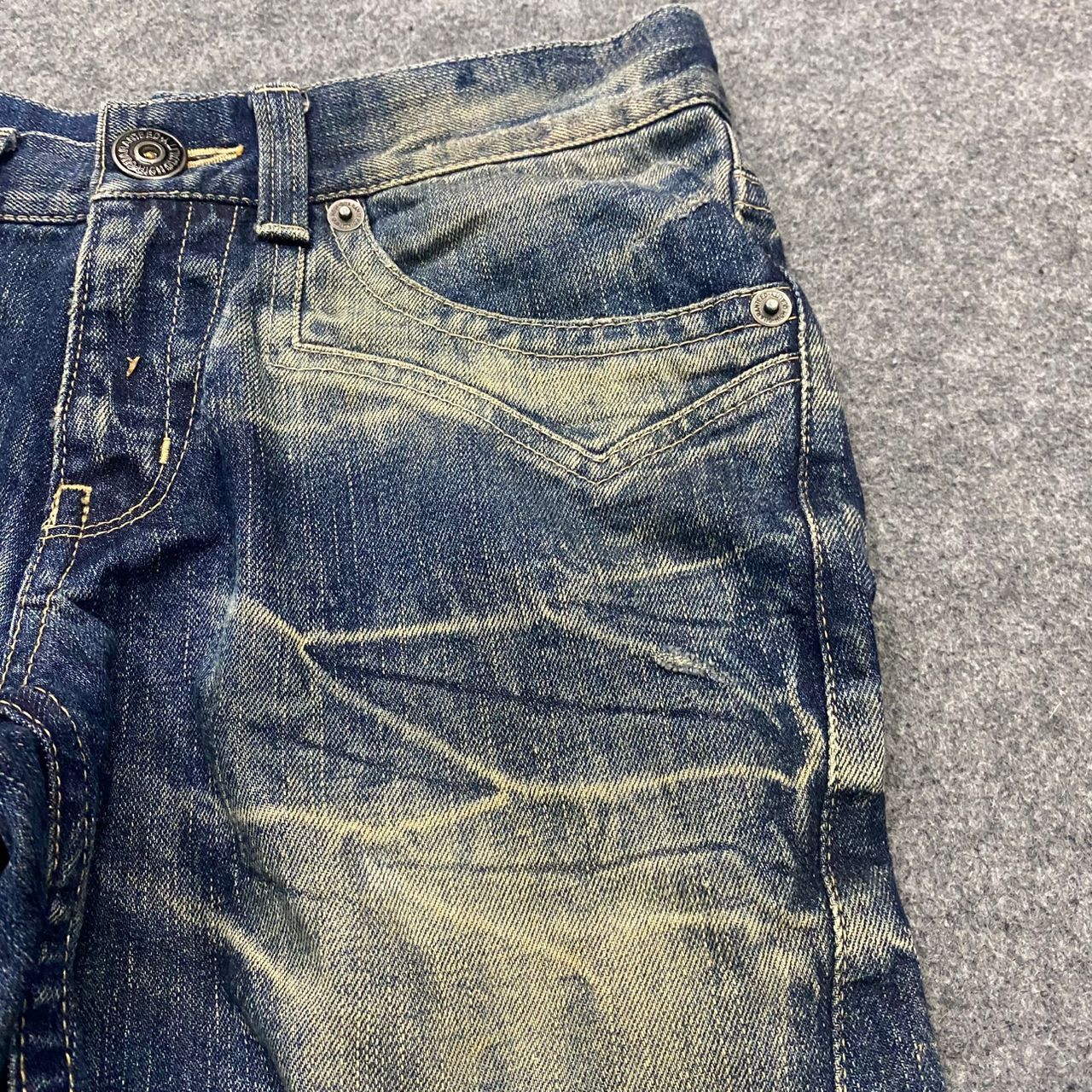 If Six Was Nine 💥Flare💥Vintage Rattle Trap Acid Wash Distressed Denim Size US 30 / EU 46 - 12 Thumbnail