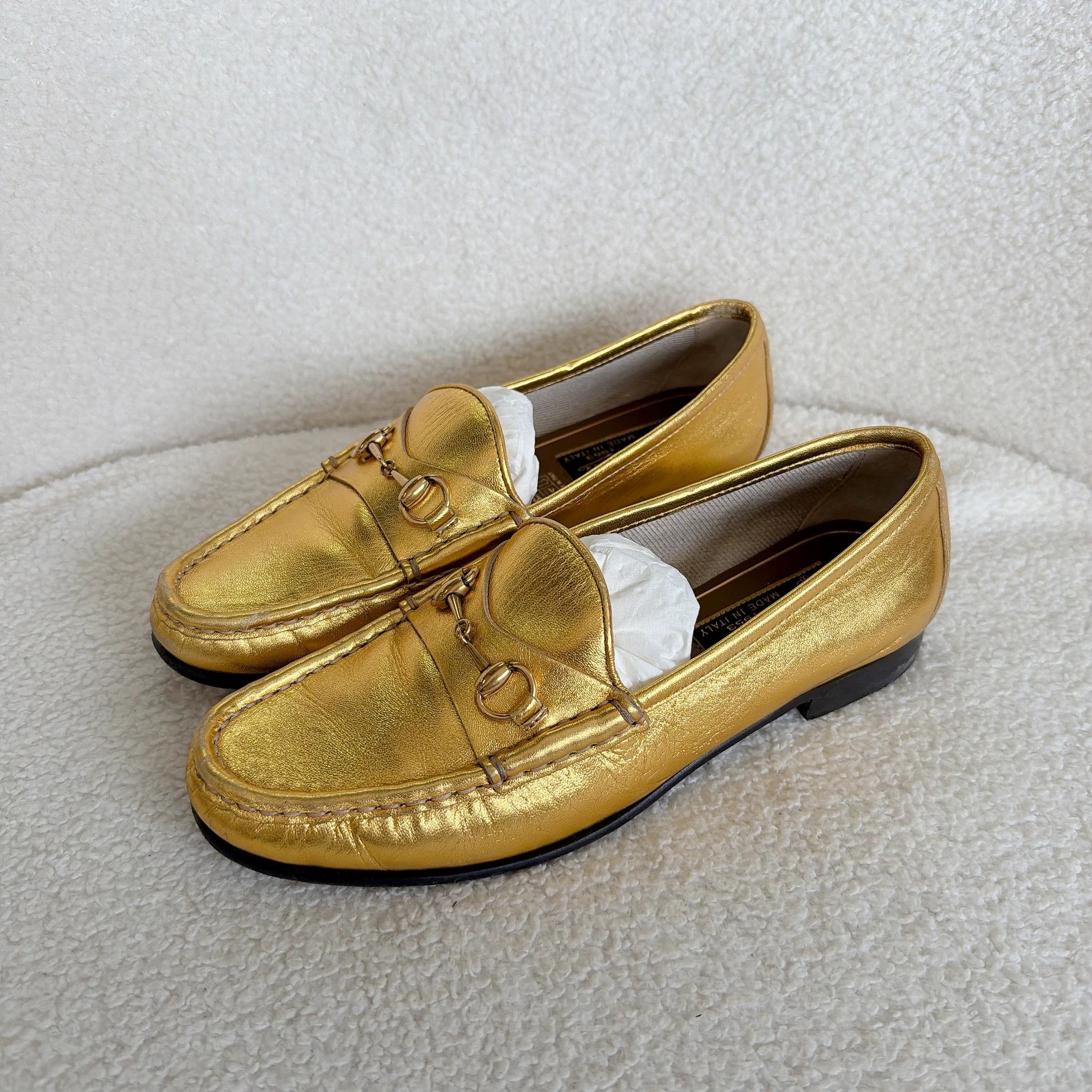 Gucci Gucci Gold Horsebit Casual Sneaker 35.5 Size US 5 / IT 35 - 1 Thumbnail