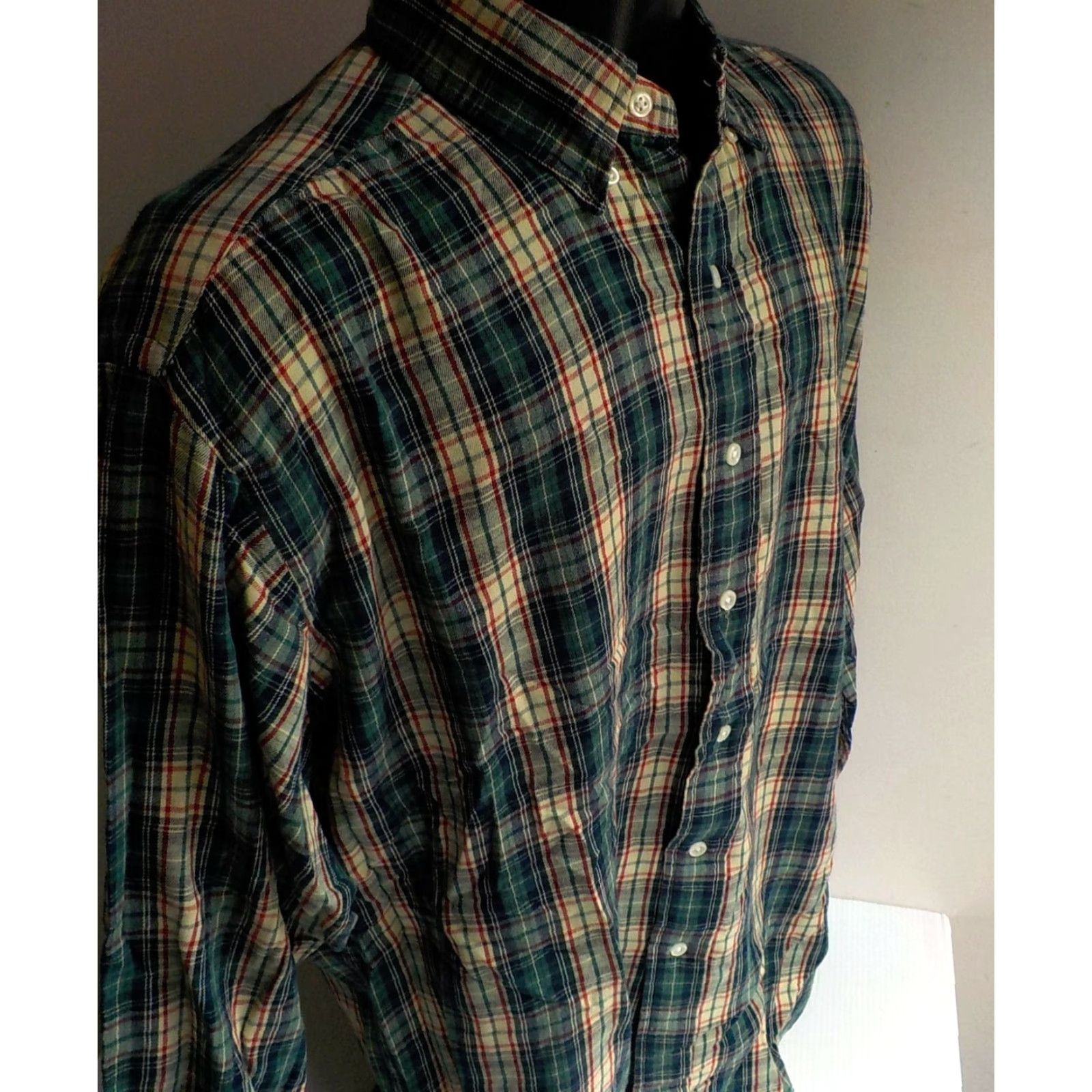 Ralph Lauren Ralph Lauren Polo Button-Front Shirt Plaid 100% Cotton Green/Red/Navy/Cream Large Size US L / EU 52-54 / 3 - 3 Thumbnail