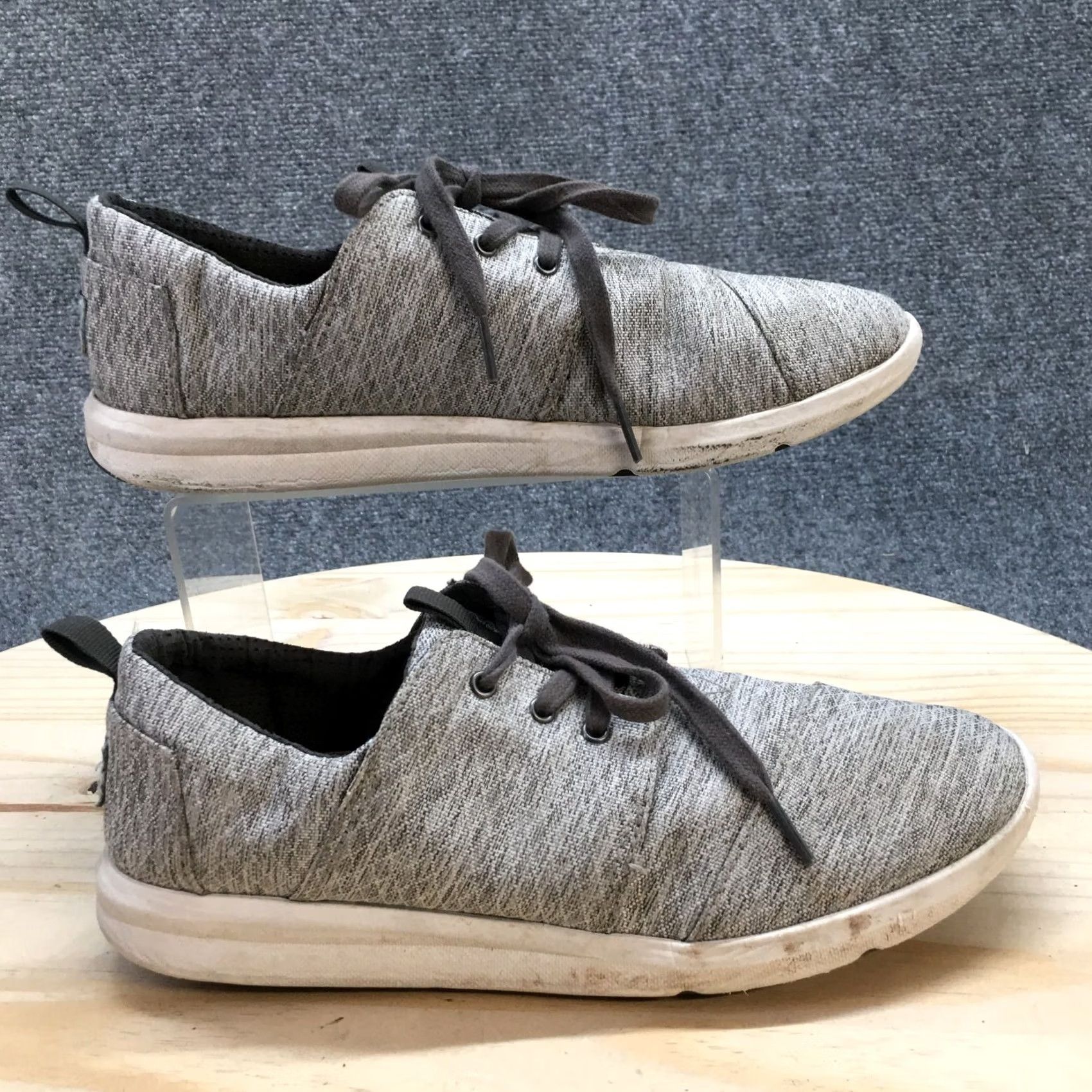 Toms TOMS Shoes Womens 10 Low Top Sneakers Gray Canvas Round Toe Lace Up Casual Size L / US 10 / IT 46 - 2 Thumbnail