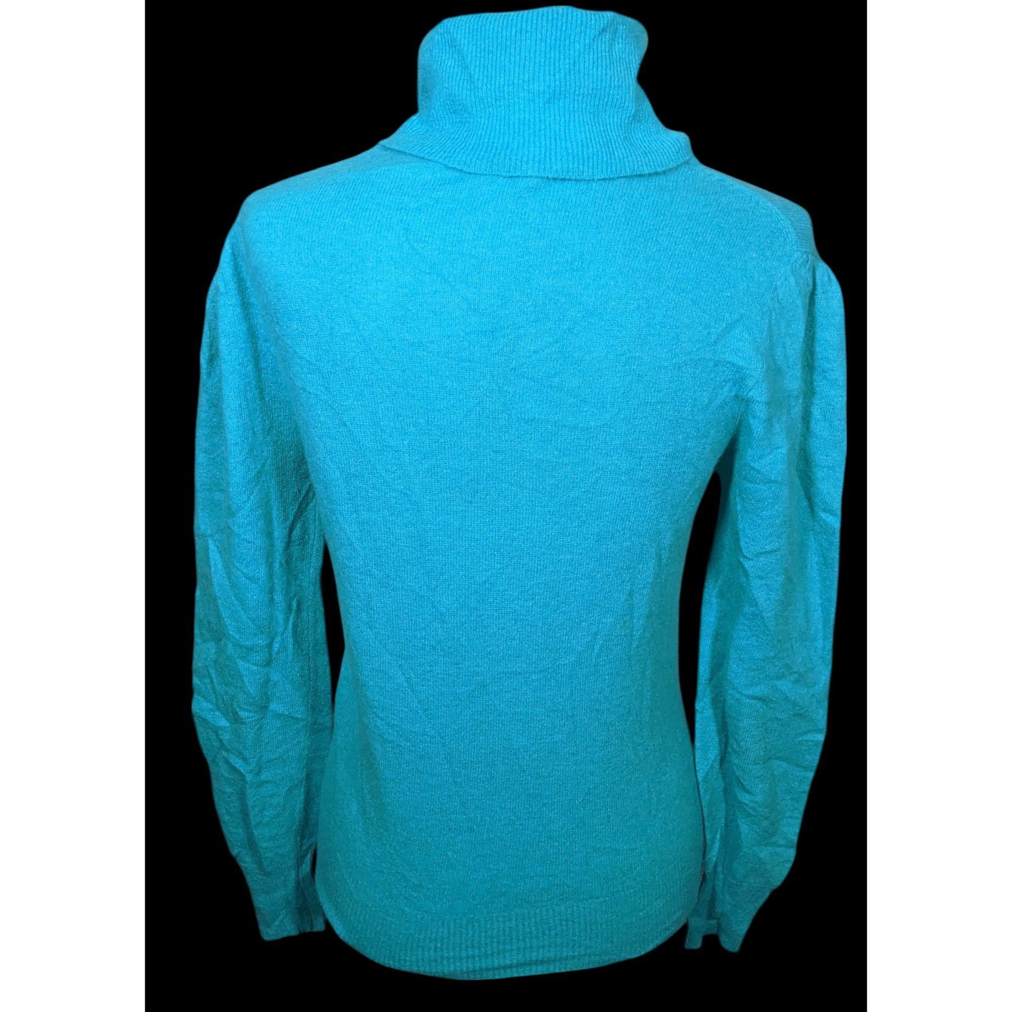 Other Vintage Composition Lambswool Angora Blue Turtleneck Sweater Size S / US 4 / IT 40 - 2 Thumbnail