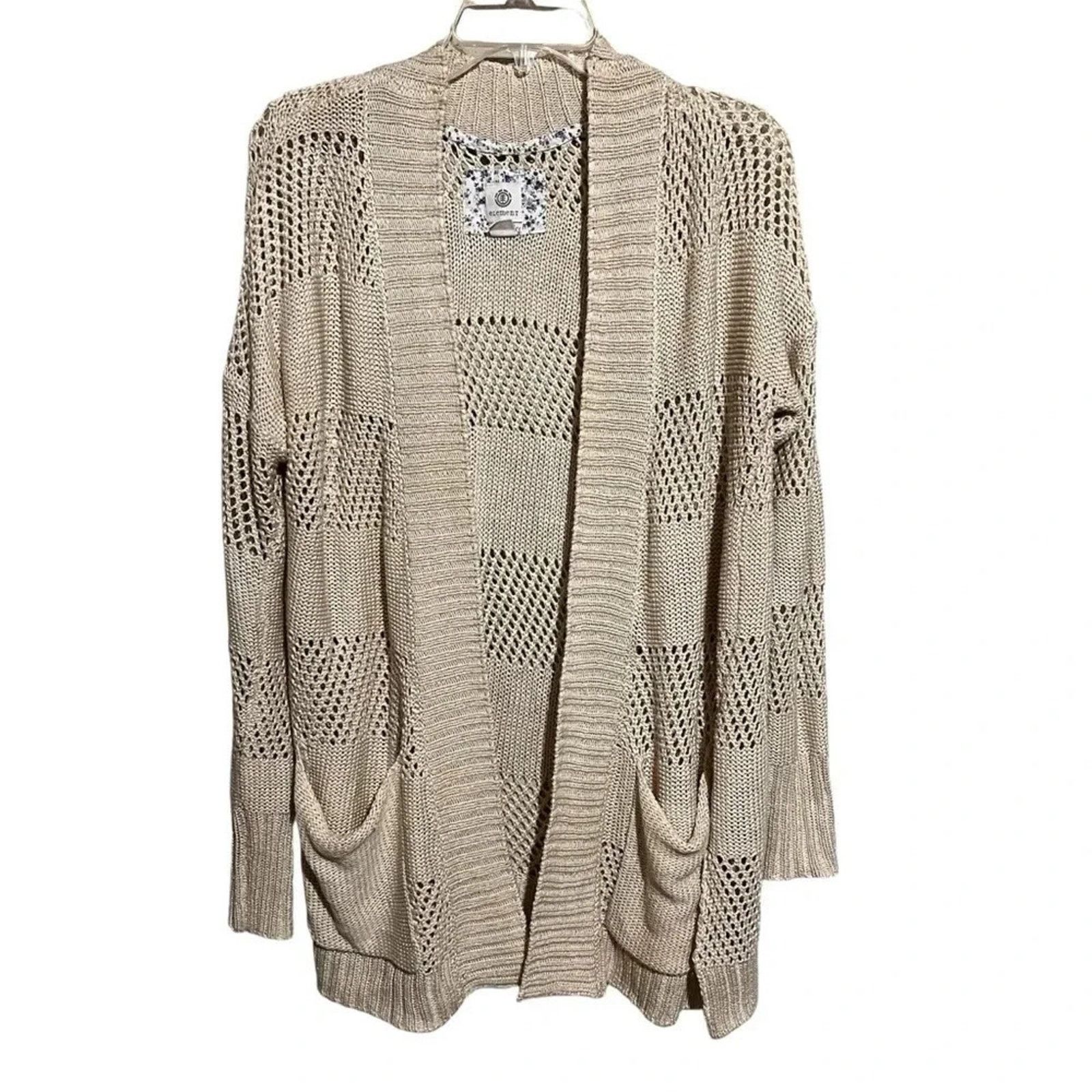 Element Element Skateboarding Long Cardigan Sweater Sz Large Crochet Size L / US 10 / IT 46 - 1 Thumbnail